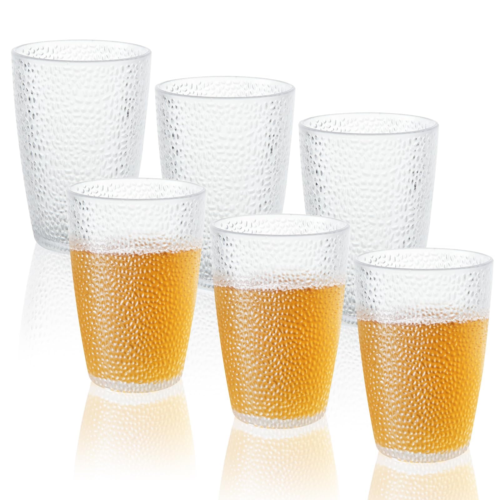 MUXHEL 6 Stück Unzerbrechlich Camping Gläser, 350ml Stapelbar Kunststoffgläser Wassergläser, Kunststoff Trinkgläser Tumbler Becher für Outdoor Picknick Camping Party Küche, Haushalt & Wohnen