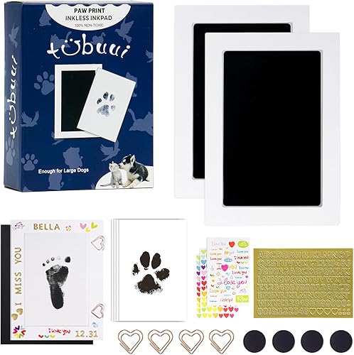 Miniatura 11 de Kit de huellas para perros y gatos, kit de huellas y manos de bebé sin tinta, kit de impresión de nariz de perro, kit de almohadilla de tinta de