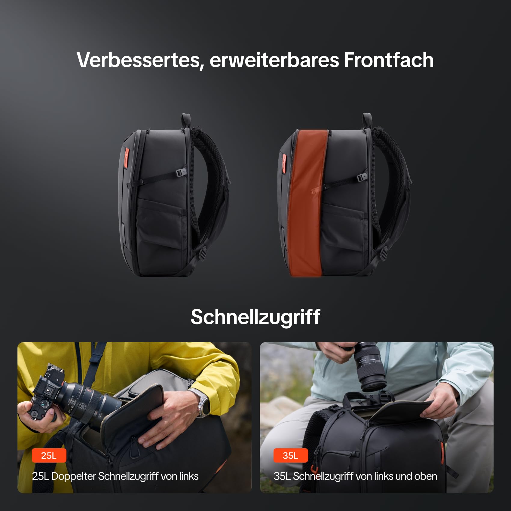 PGYTECH OneMo 3 Kamerarucksack 35L, Fotorucksack mit AerisFrame Tragesystem