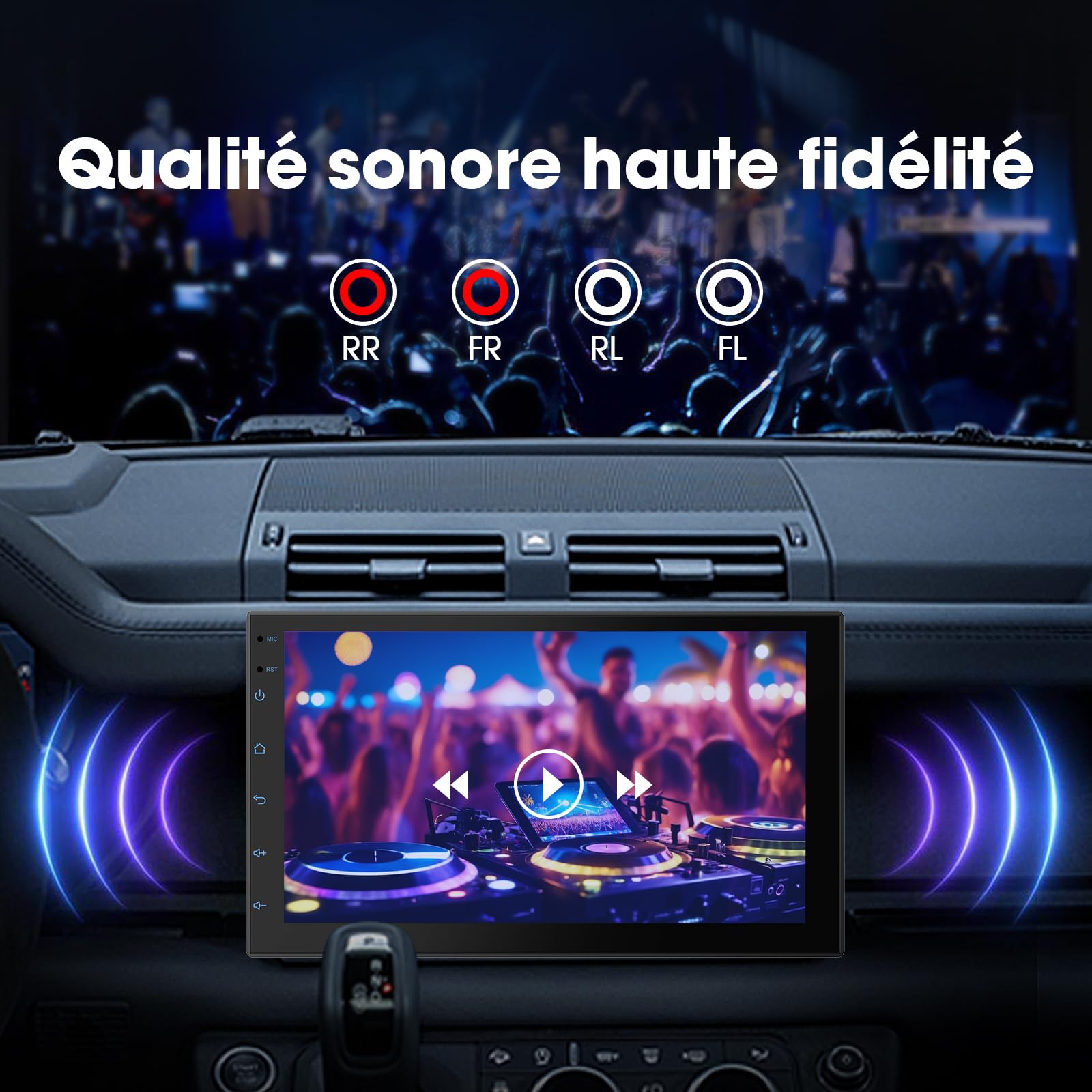 Haudio 7 Pouces Autoradio Bluetooth 2 DIN avec CarPlay &Sans Fil Android Auto, HD Ecran Tactile avec Mirror Link/Vivavoce/GPS/Commande Vocale/AUX/RDS/FM Radio pour Tous Les Véhicules avec Caméra 2+64G