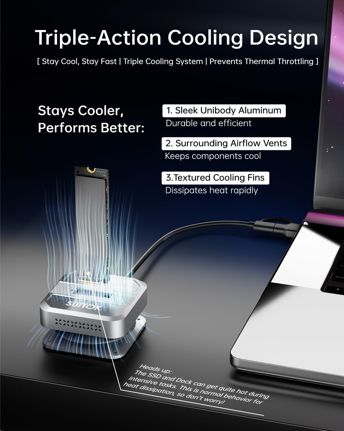M.2 NVMe SATA SSD Reader with Storage Box, 10Gbps M2 to USB C Adapter for External PCIE & NGFF Drives, Tool-Free Docking Station Supporting 22110 2280 2260 2242 2230, Data Transfer & Recovery