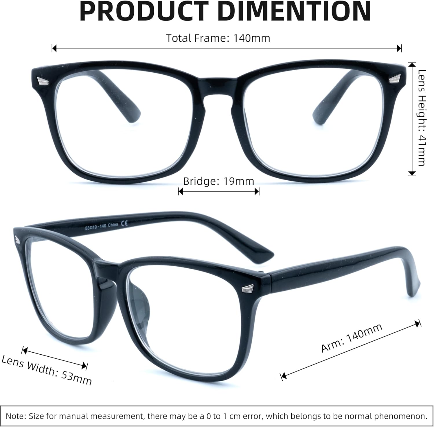 3 Pack Progressive Multifocus Reading Glasses for Women Men Multifocal Readers PC Frame Fixed Hinge Eyewear, +1.25 - Image 3