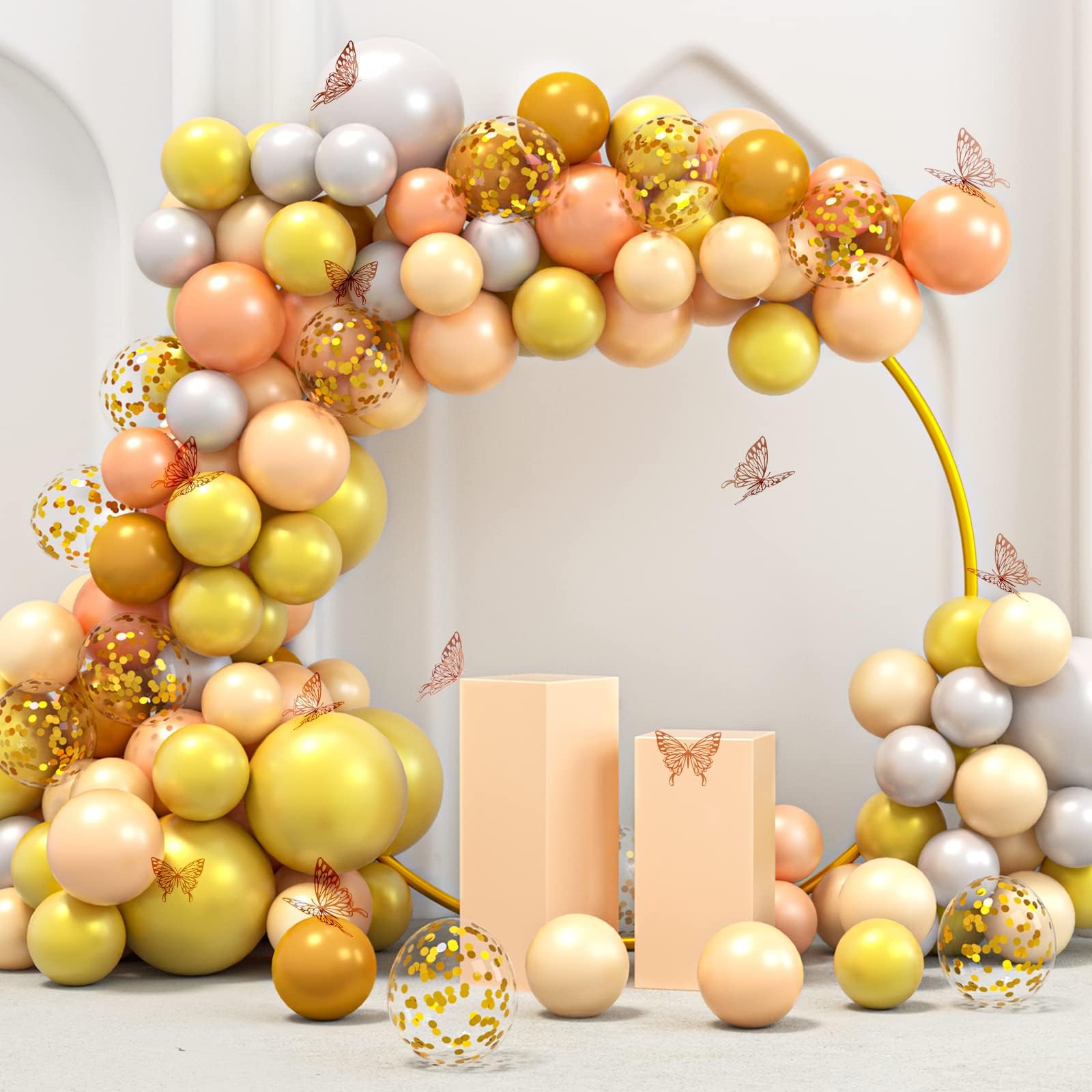 Garma145 Pack Pink Gold Balloons Confetti Balloons Garland Arch Kit