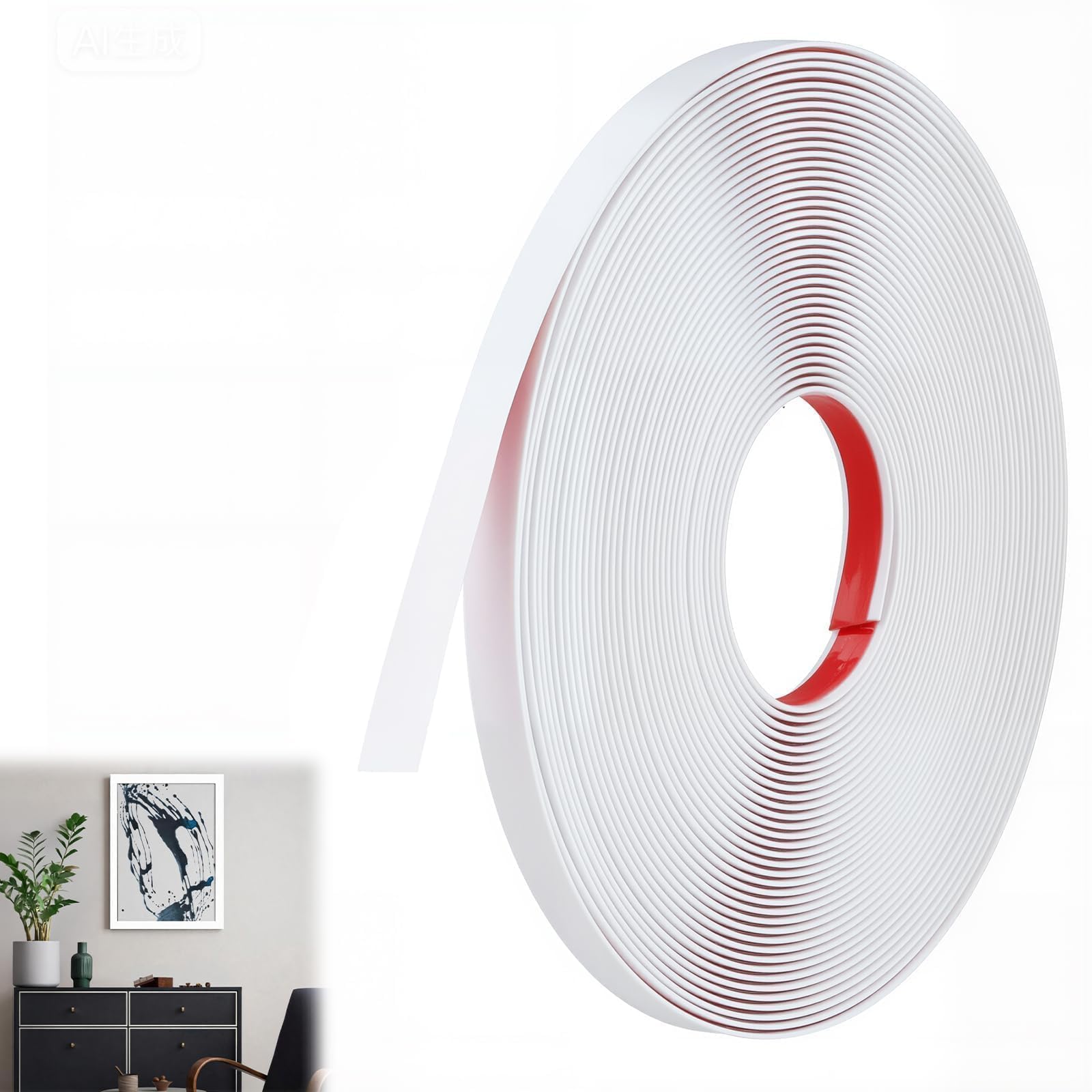 ddckj 7M x 2cm Peel and Stick Wall Moulding Panels Waterproof Flexible Moulding Trim Self Adhesive Trim for Mirror Frame Decor,Window Frames,Walls, Floor, Cabinet, Ceiling, Tile Edge（Matte White）