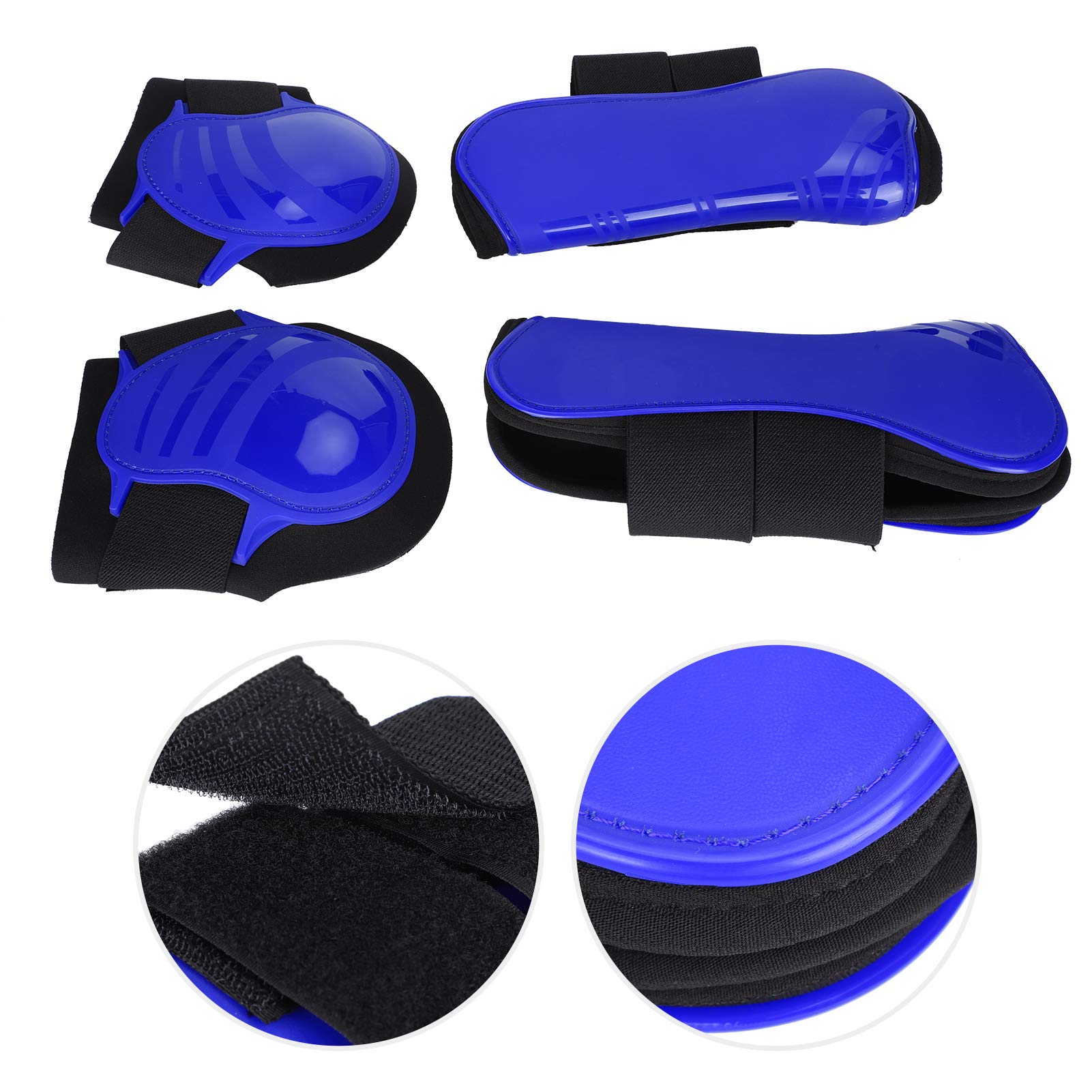 Protecteur de Jambe de Cheval 4 Pièces, Matériau en Néoprène PU, Bottes de Tendon et de Boulet Absorbant Les Chocs pour Les événements d'équitation de Sports équestres (Un Ensemble de Taille