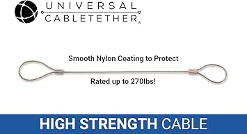 Universal CableTether - Cable Tethers (4 Pack) - Adjustable, Pre-Assembled, Secure Conference Display Adapters, Mac Adapters, VGA Adapters
