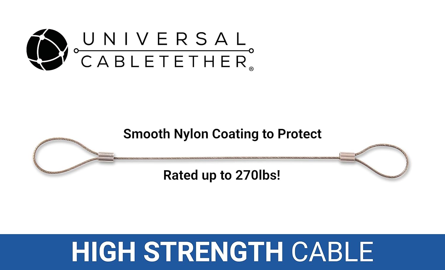 Heavy Duty Custom Length Cable Tethers (10 Pack) - Do-It-Yourself, Adjustable, Tamper-Resistant - Secure Conference Room Computer Display Adapters and Mac Adapters