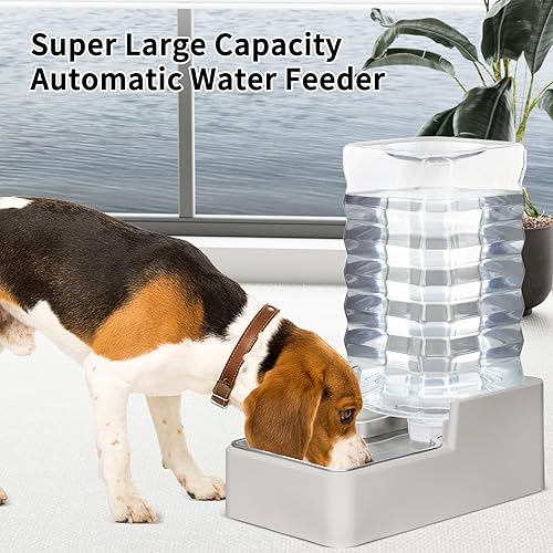 Miniatura 6 de RIZZARI Dispensador de agua para mascotas de acero inoxidable: cuenco de gravedad automático a prueba de fugas de 9 litros grande para gatos perros