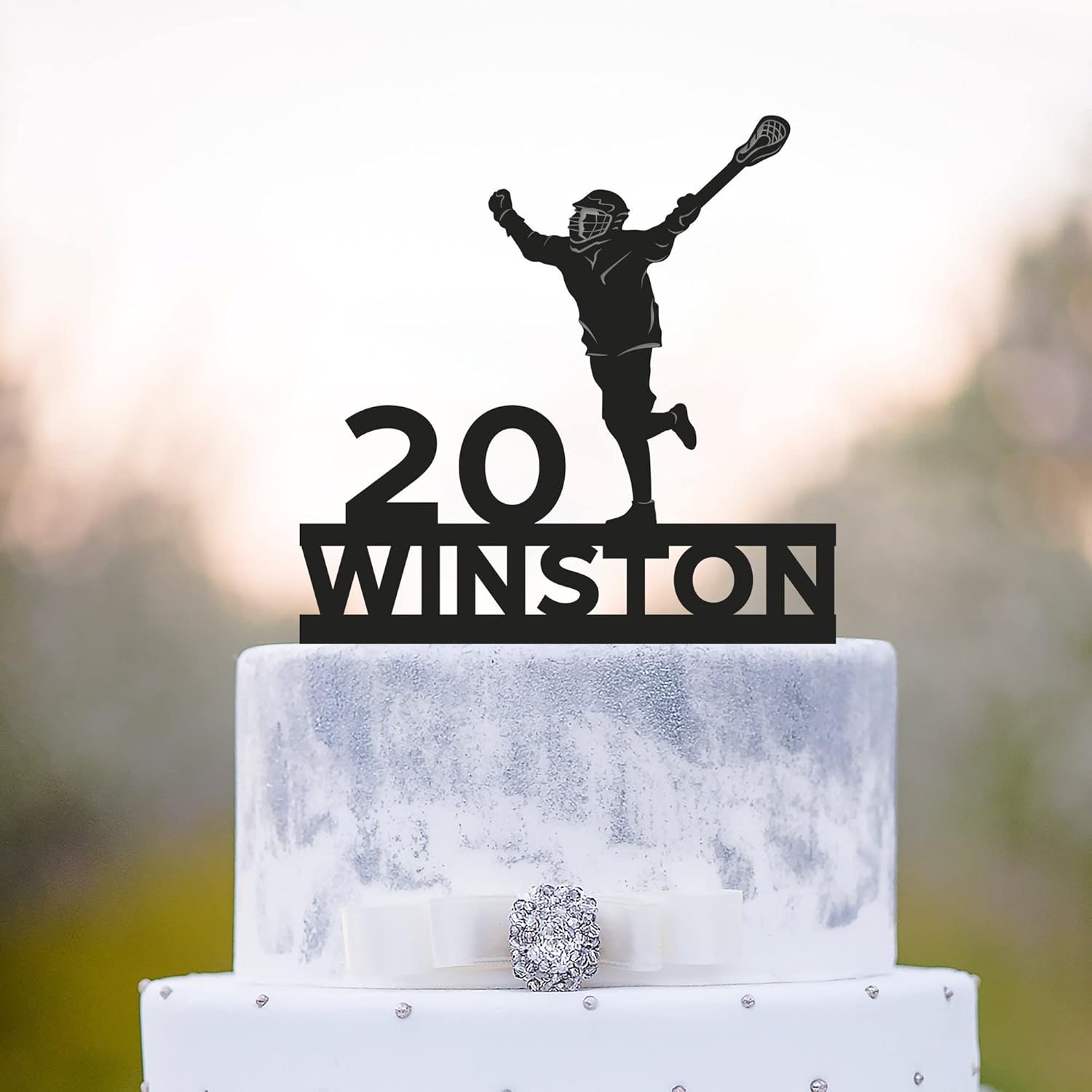 Personalized Lacrosse Birthday Cake Topper, Lacrosse