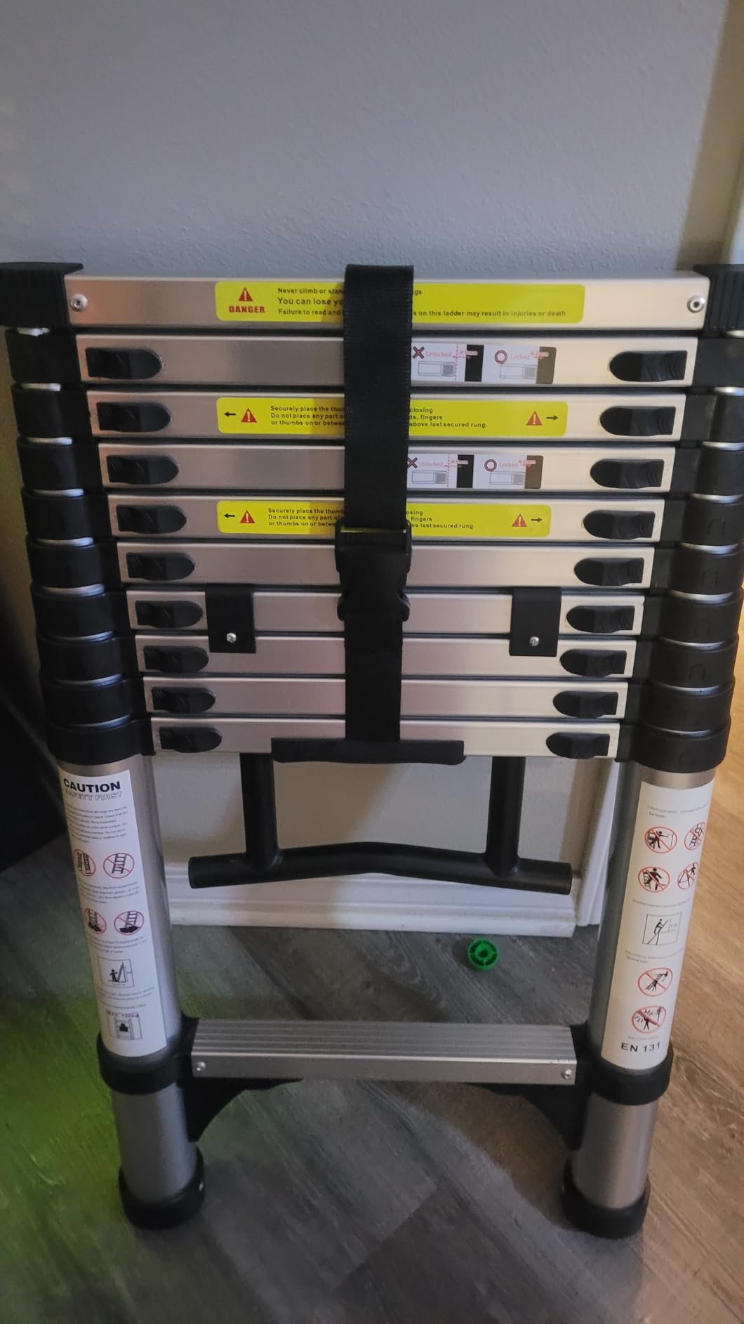 Échelle Télescopique Bm Tools 3.8m En Alu Avec Stabilisateur - Charge 150kg photo review