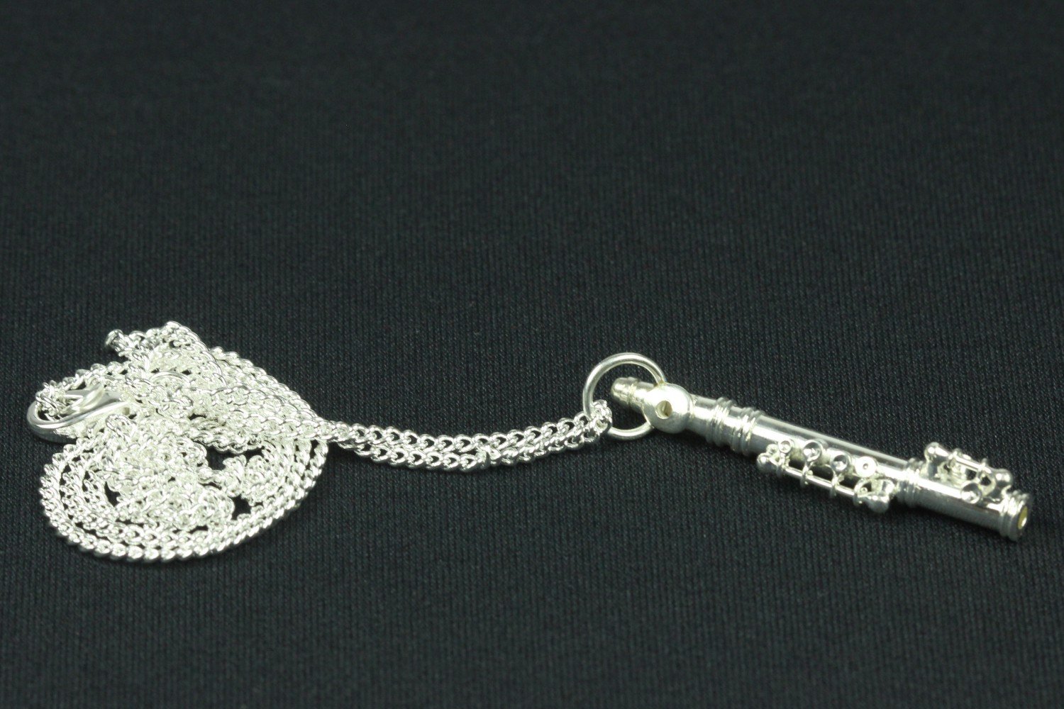 Miniblings Flauto flautista Collana - Fatto a Mano Gioielli Lunghezza I Pendente: 60cm - Fascia d'Argento Orchestra 4 cm + Box