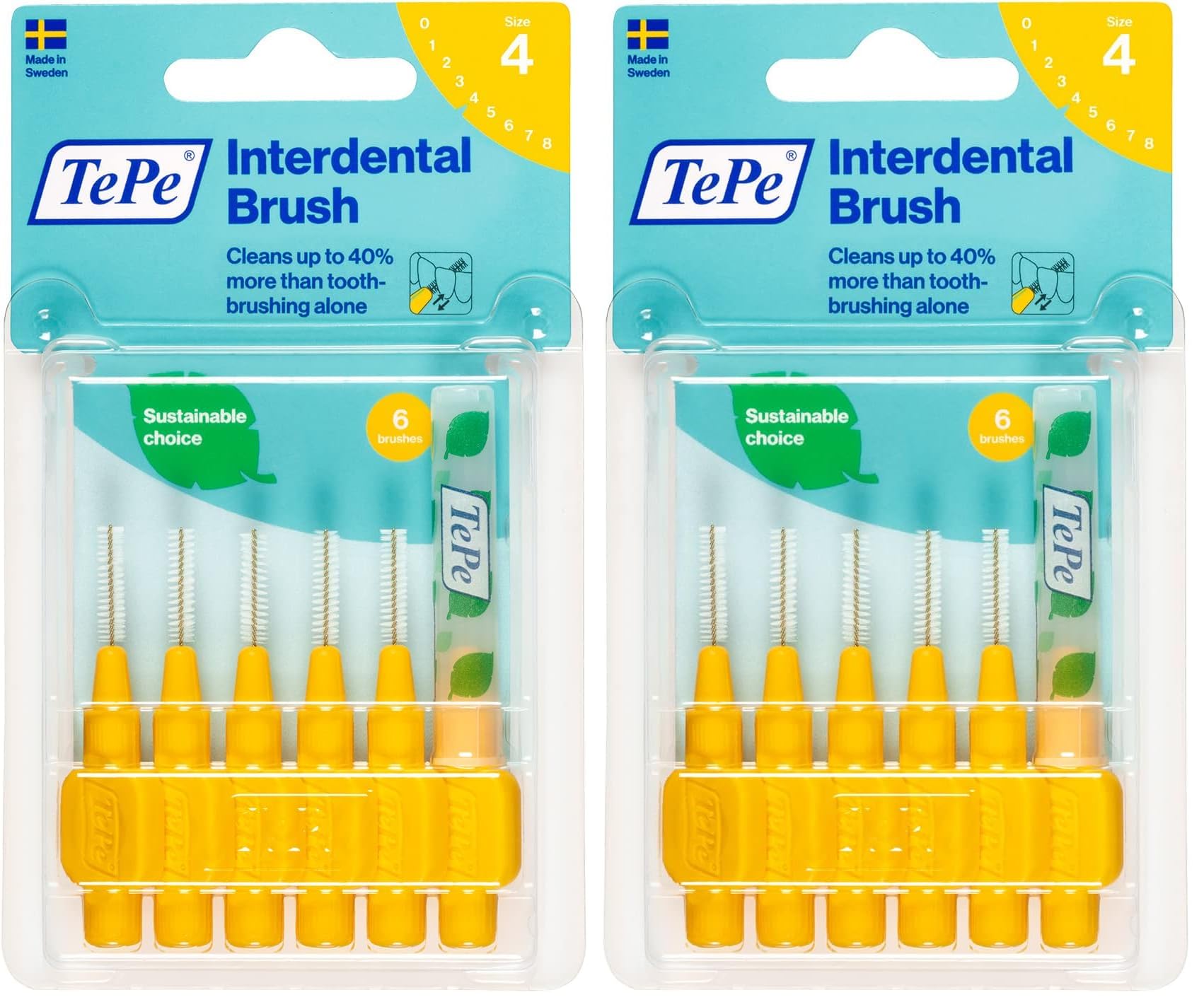 TEPE Blister 0.7 MM - SARI Diş Arayüz Fırçası (1 x 6 Adet) (2 paketi)