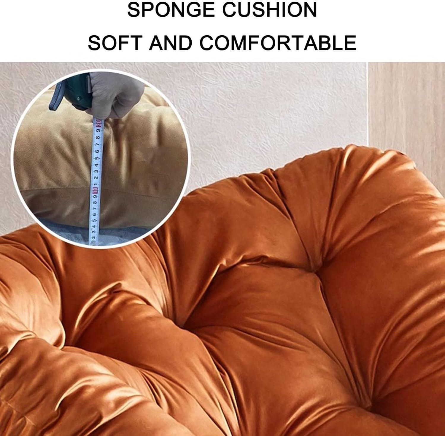 Patio Outdoor Rocking Chair, Rattan Rocker Padded Cushion Recliner Outdoor, Modern Lounge Chair for Living Room Patio,Balcony,Front Porch,Garden (Color : Dark Gray)