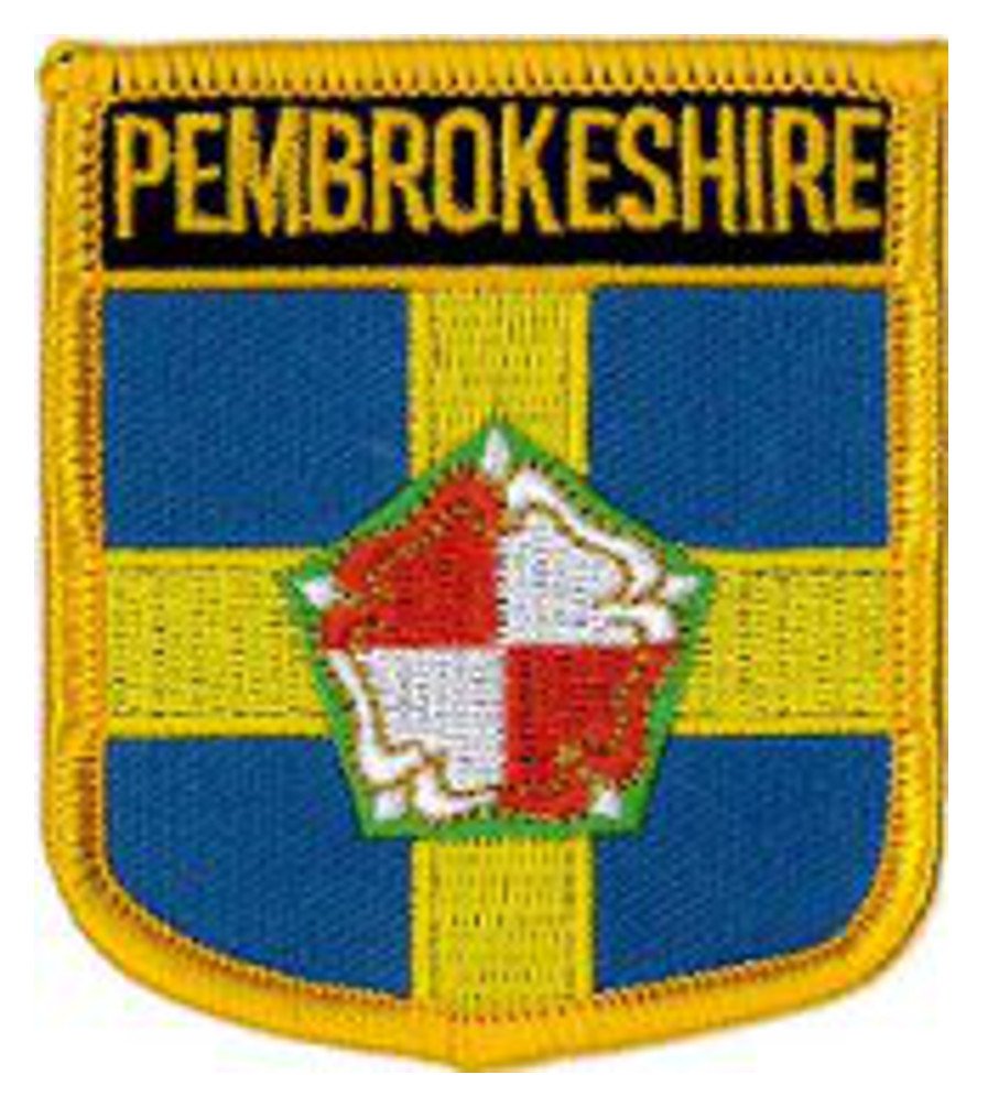 Klicnow Various Pembrokeshire County (Shield) Embroidered Patch 6Cm X 7Cm (2 1/2" X 2 3/4")