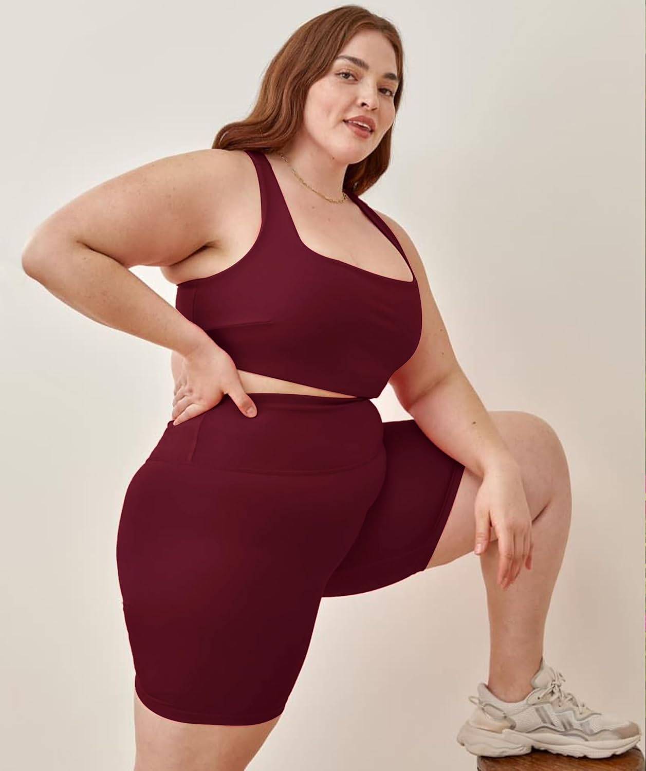 VALANDY Creamlush Plus Size Biker Shorts for Women - 8" High Waisted Ultra Soft Yoga Shorts(L-5XL) - Image 3