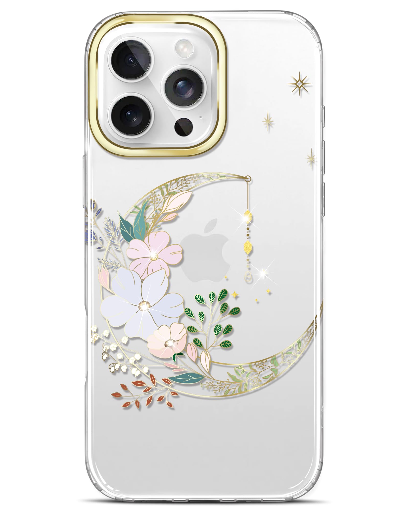 Coque iPhone 16 Pro Max fleur et lune accessoire tendance soirée et bureau - 7