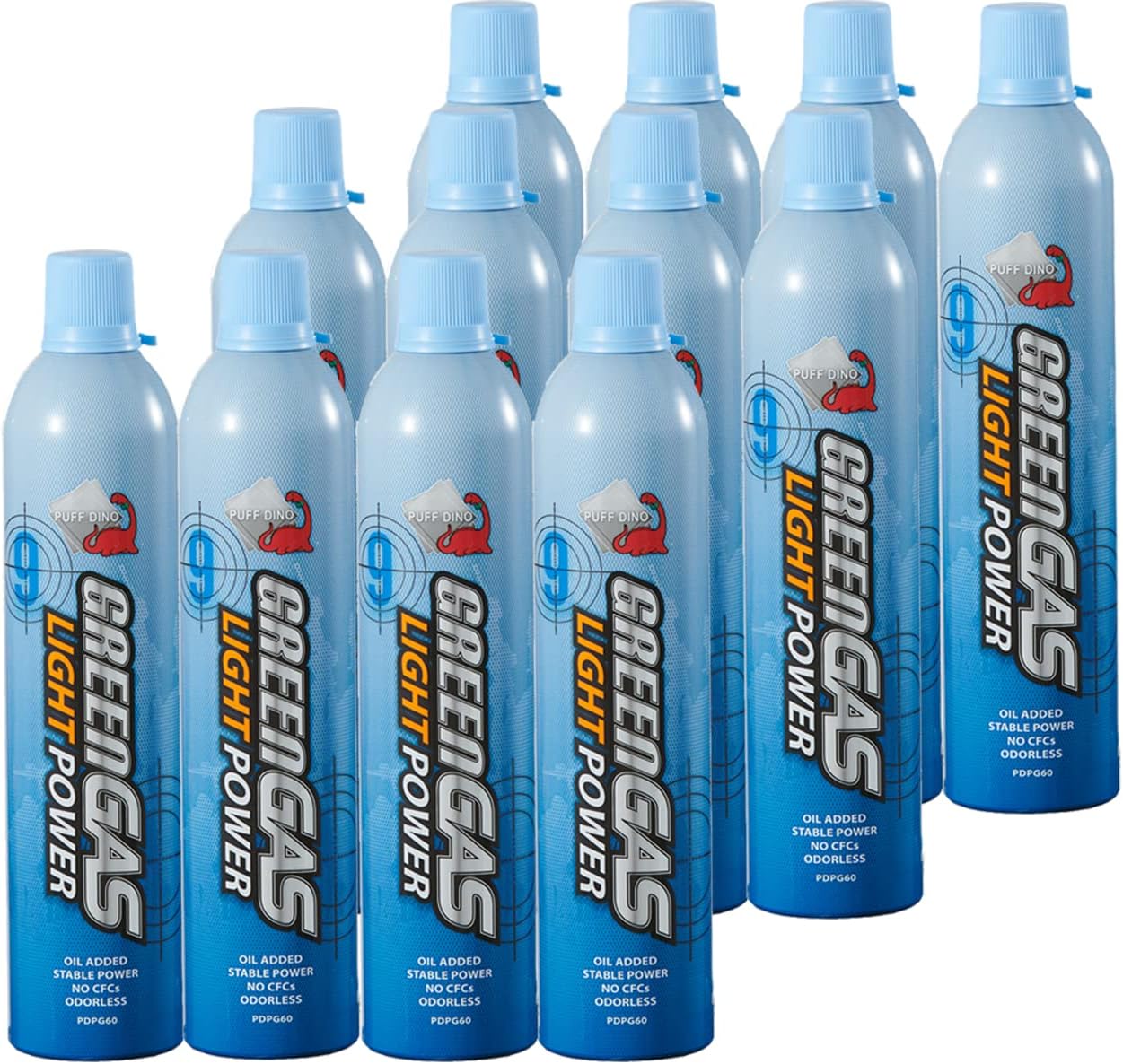 Lancer Tactical Pack of 12 G1000 Green Gas Fuel Cans with