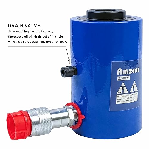 Vista 4 de AMZCNC Cilindros de elevación hidráulicos de 5.906 in del cilindro hidráulico hueco del cilindro hidráulico del pistón del hueco del gato