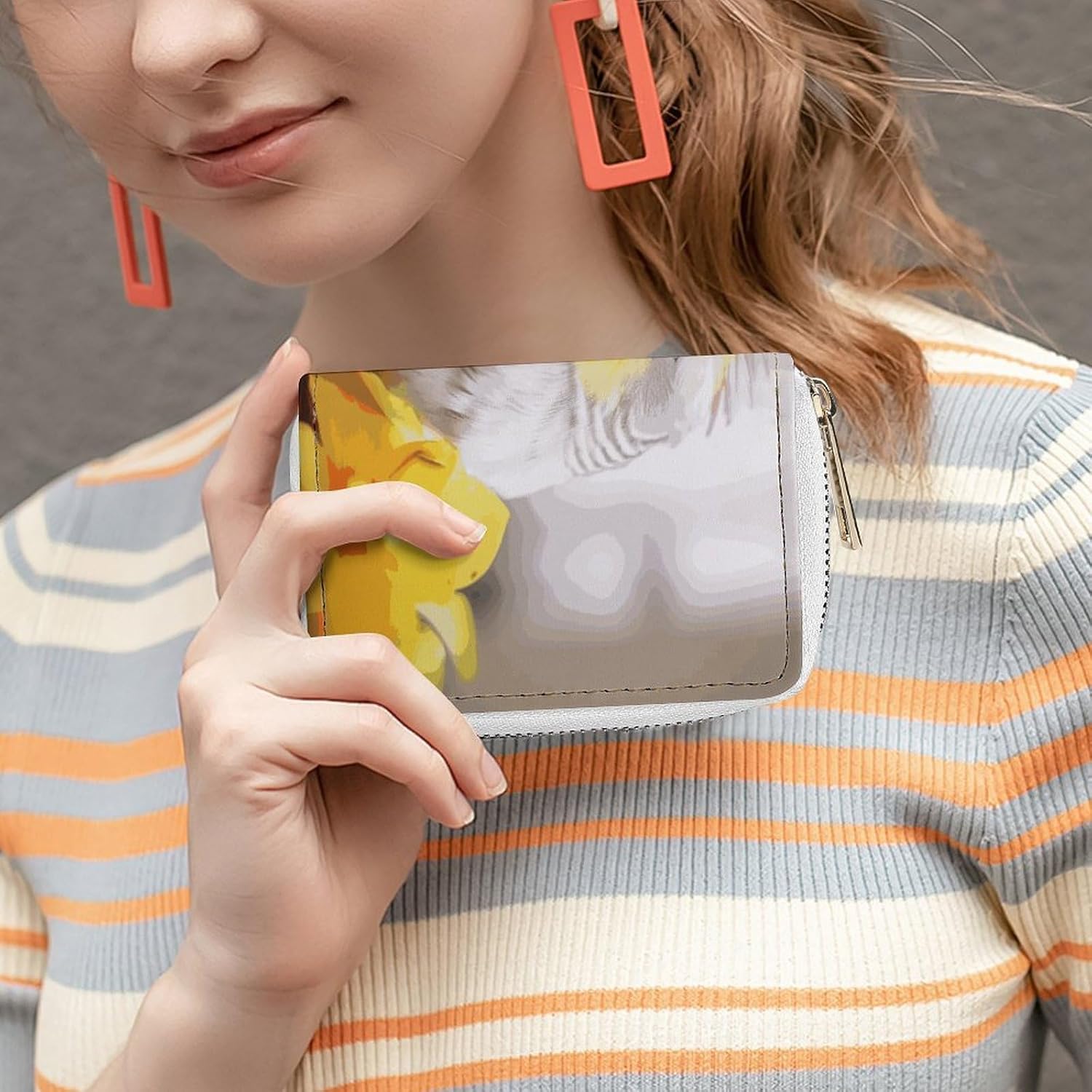 Cute Cockatiel Card Holder RFID Blocking,Credit Card Wallet for Women And Men,Card Case Organizer Bag with Zipper