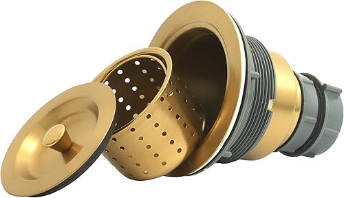 Miniatura 2 de Zeesink Desagüe dorado para fregadero de cocina, colador de fregadero dorado, conjunto de drenaje de fregadero de cocina, colador de drenaje para