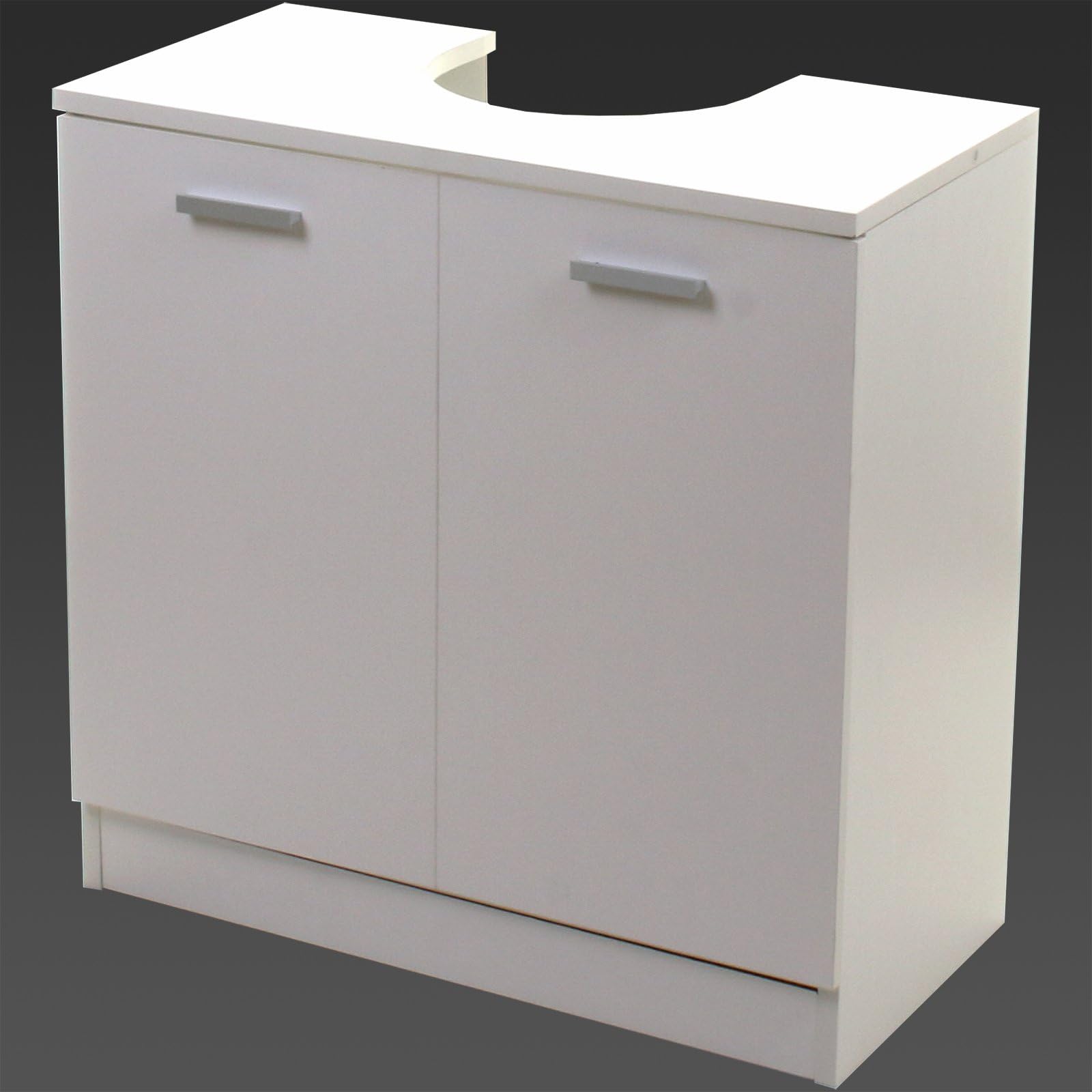 Matt White Under Sink Cabinet Basin Cupboard Storage Double Door Wood Unit