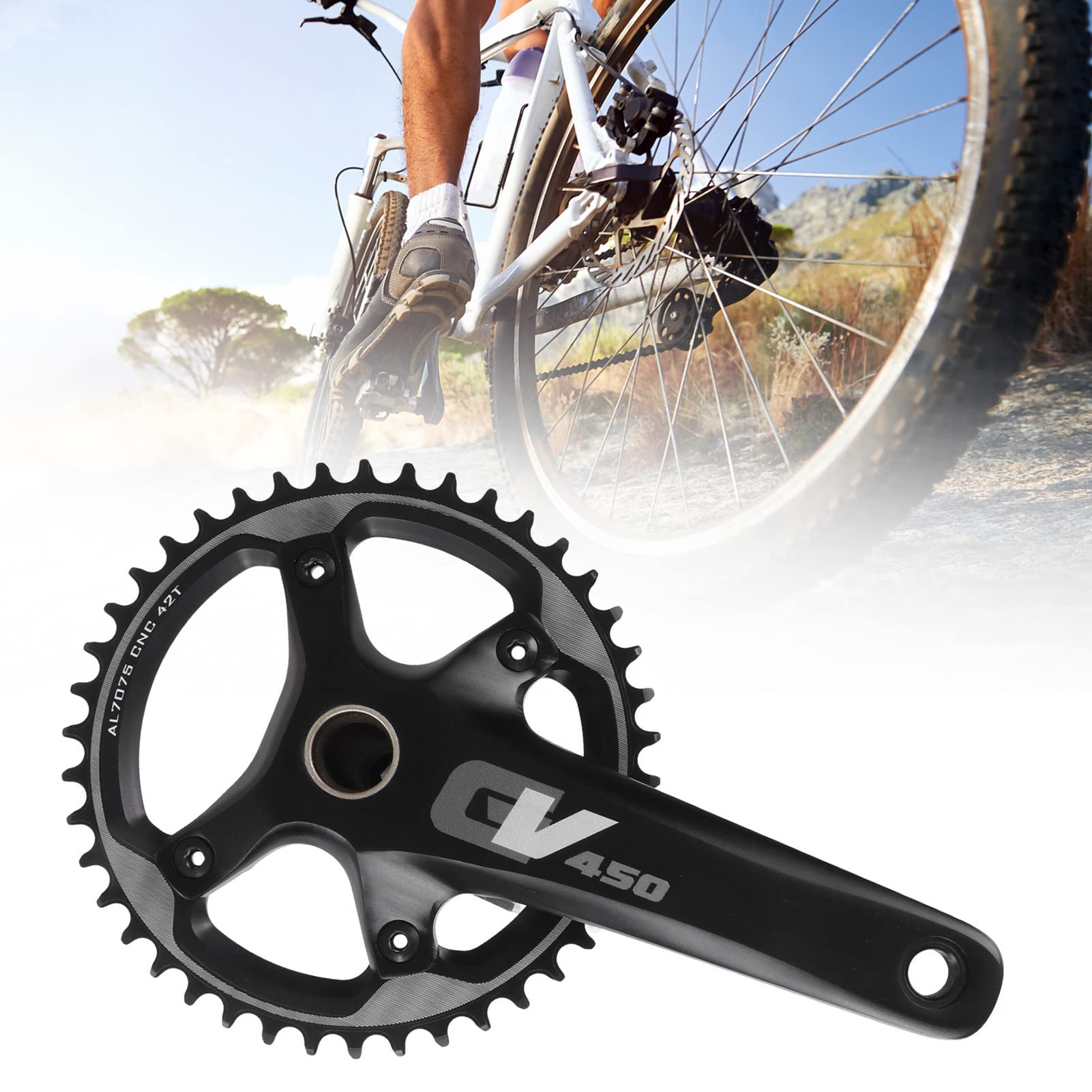 Korba rowerowa 42T Wydrążona zintegrowana tarcza rowerowa 170 mm Mechanizm korbowy Ulepszony czarny do rowerów szosowych