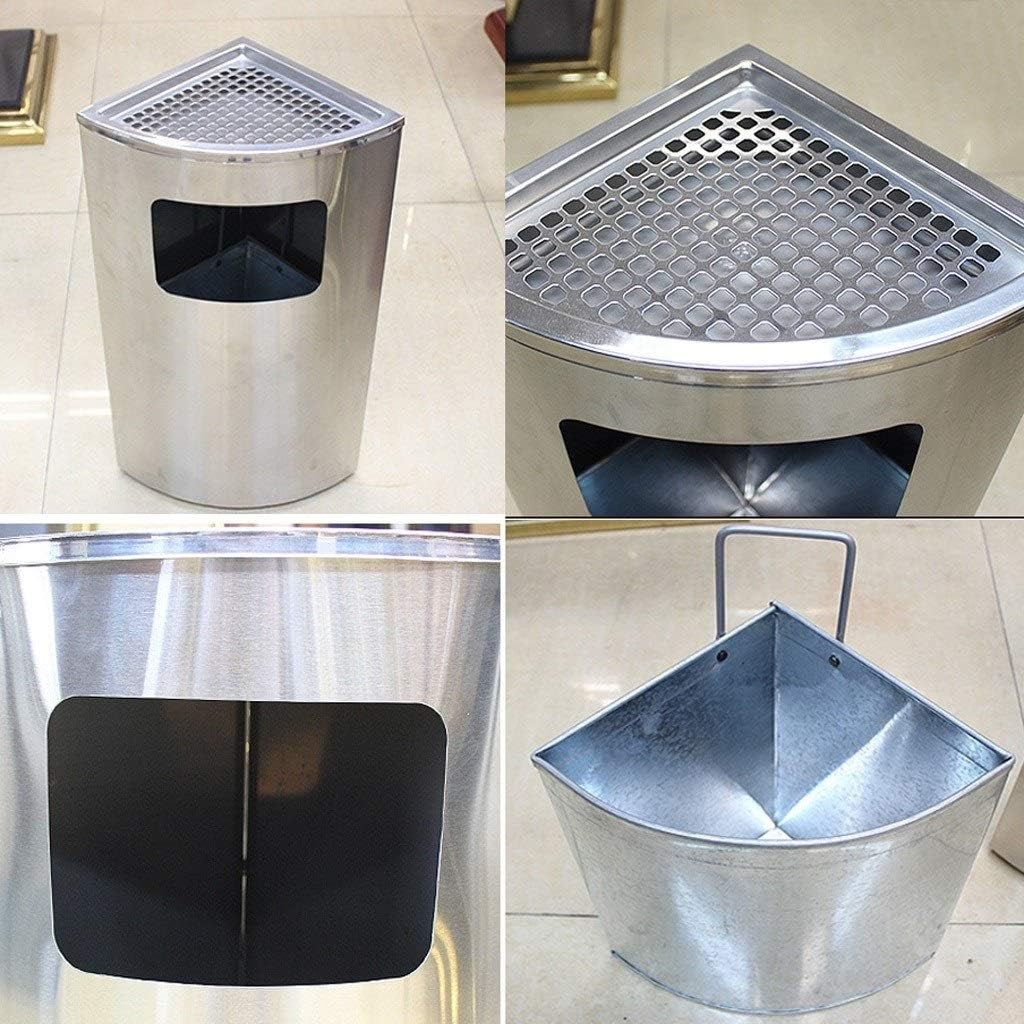 Waste Bins,Outdoor Ashtray Indoor and Outdoor Trash Cans Stainless Steel Trash Can, Trash Can with Ashtray, Fan S(Black) Outdoor Recyclibin/Black/a
