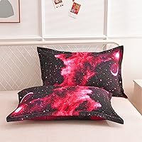 Vista 5 de A Nice Night Juego de ropa de cama con manta de galaxia 3D, textil para el hogar con funda de almohada, tamaño individual