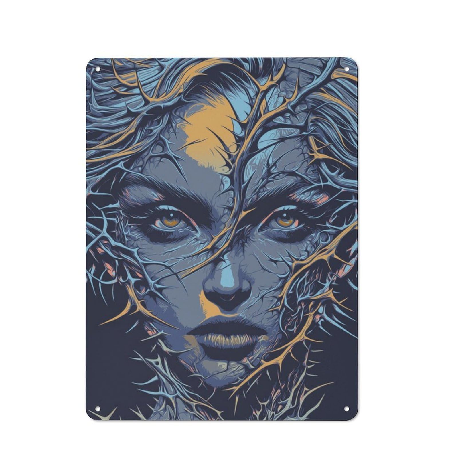 Junmoney Goddess Retro Metal Wall Decor 40X30cm, Metal Wall Art Sign For Living Room, Hallway, Kitchen Or Cafe