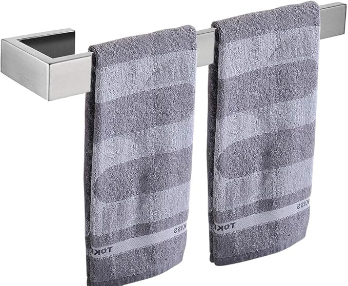 Lolypot Toallero de acero inoxidable, Toallero de Baño montaje en pared, Toalla de mano Percha Barra de Toalla Anillo de Toalla 35 cm, Suficiente para ...