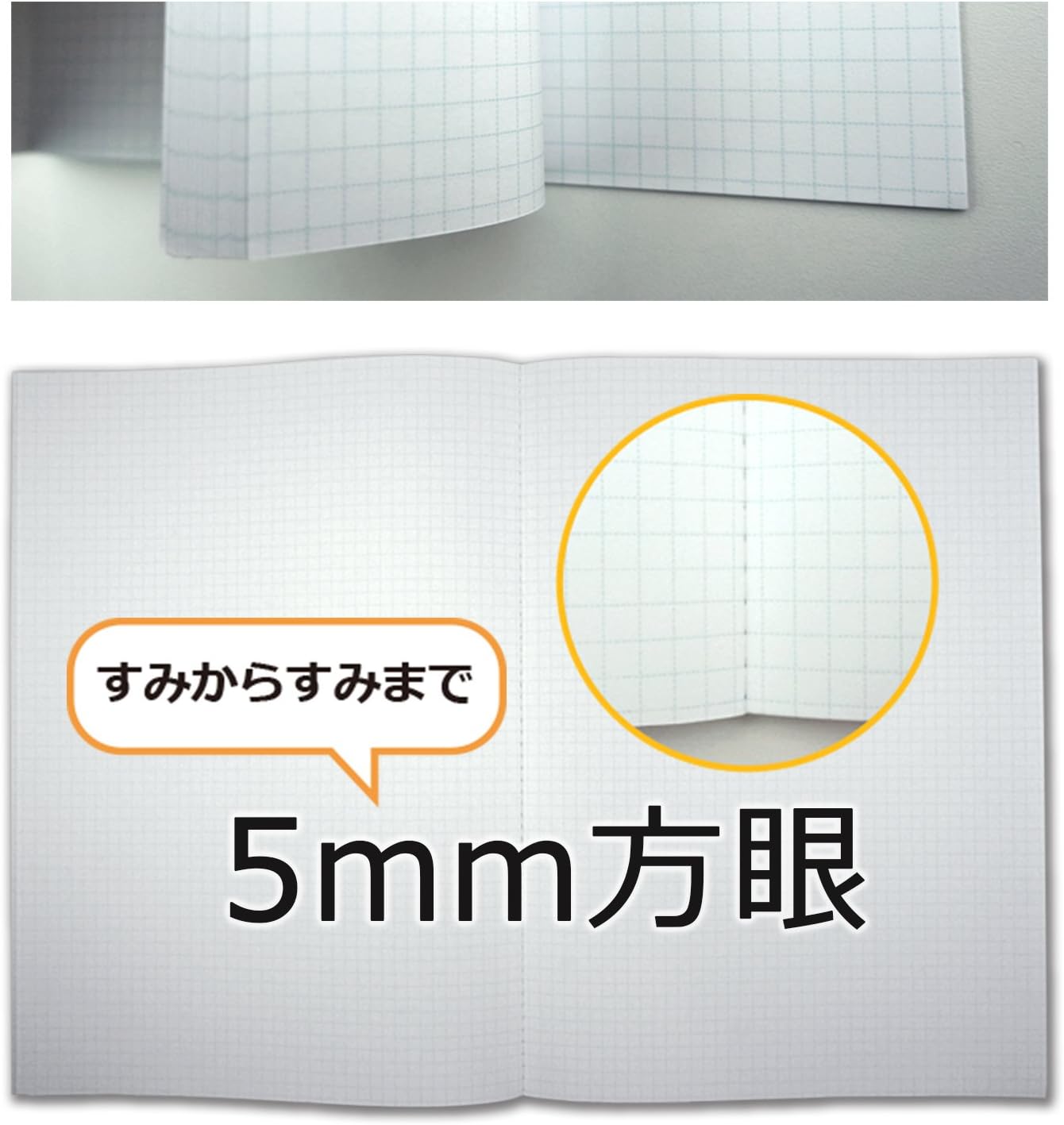 Plus Notebook, A4 G Ruled, 0.2 inch (5 mm) Square, 40 Sheets, Pack of 10, Wireless Bound 76-715 x 10
