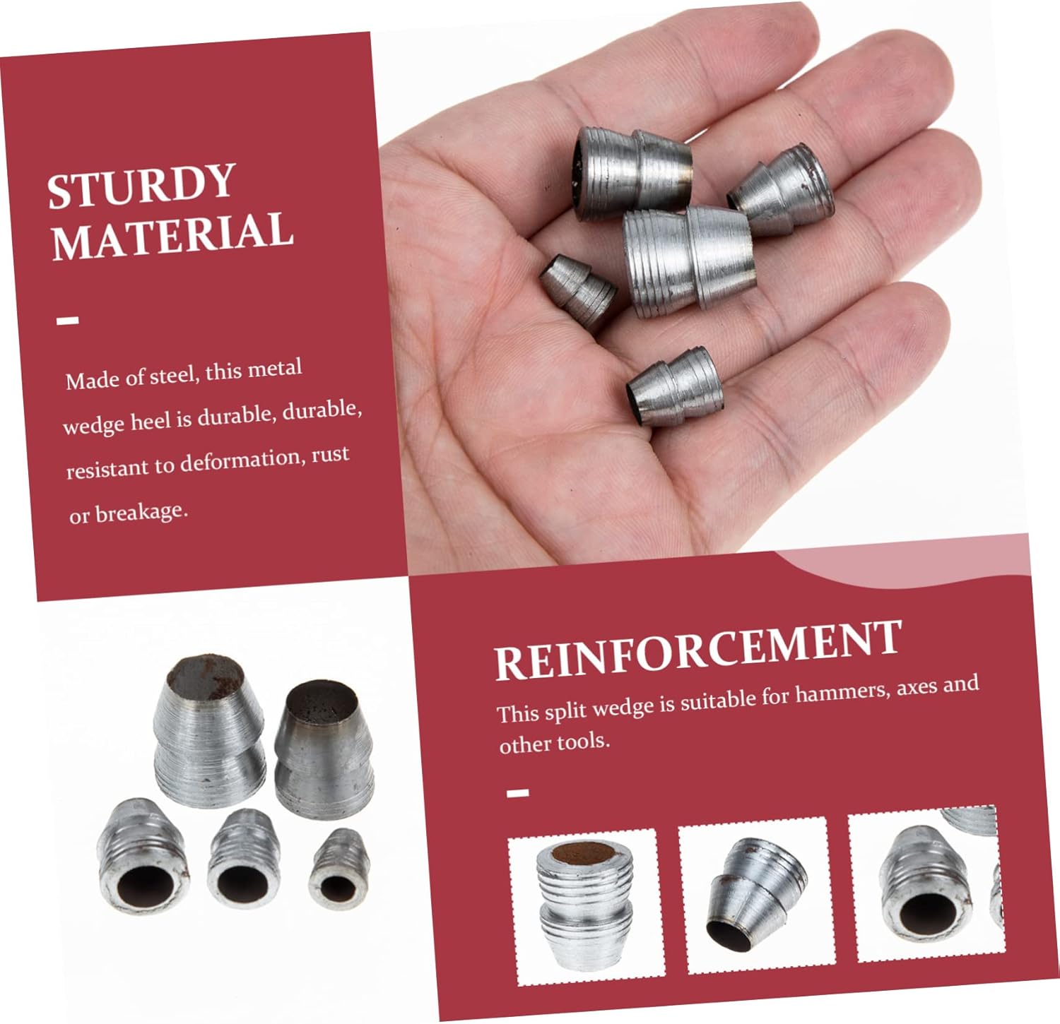 50pcs Round Steel for Hammer Handle Repair Includes to Diameters for Carpentry and Construction Use