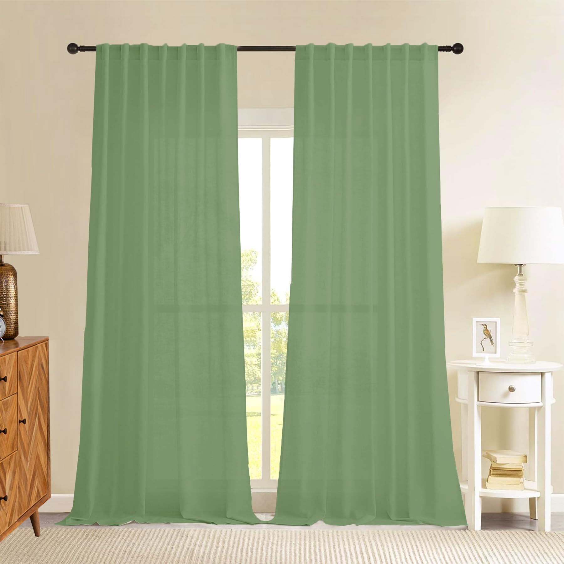 HOMEMONDE Sheer Curtains for Living Room, Bed Room - Transparent Curtain Home Décor-image-17