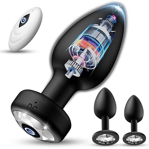 Vibrating Butt Plug for Beginners, 3PCS Butt Plugs Adult Sex Toys with 10 Vibrations, Anal Plug Vibrator with Remote Control for Men Women, Adult Anal Sex Toy & Games Prostate Massager