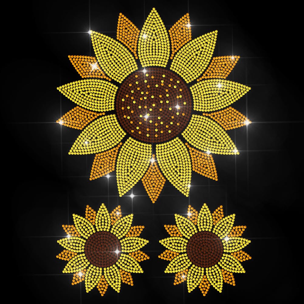 Autocollant thermocollant tournesol strass pour embellir vos chapeaux de vacances