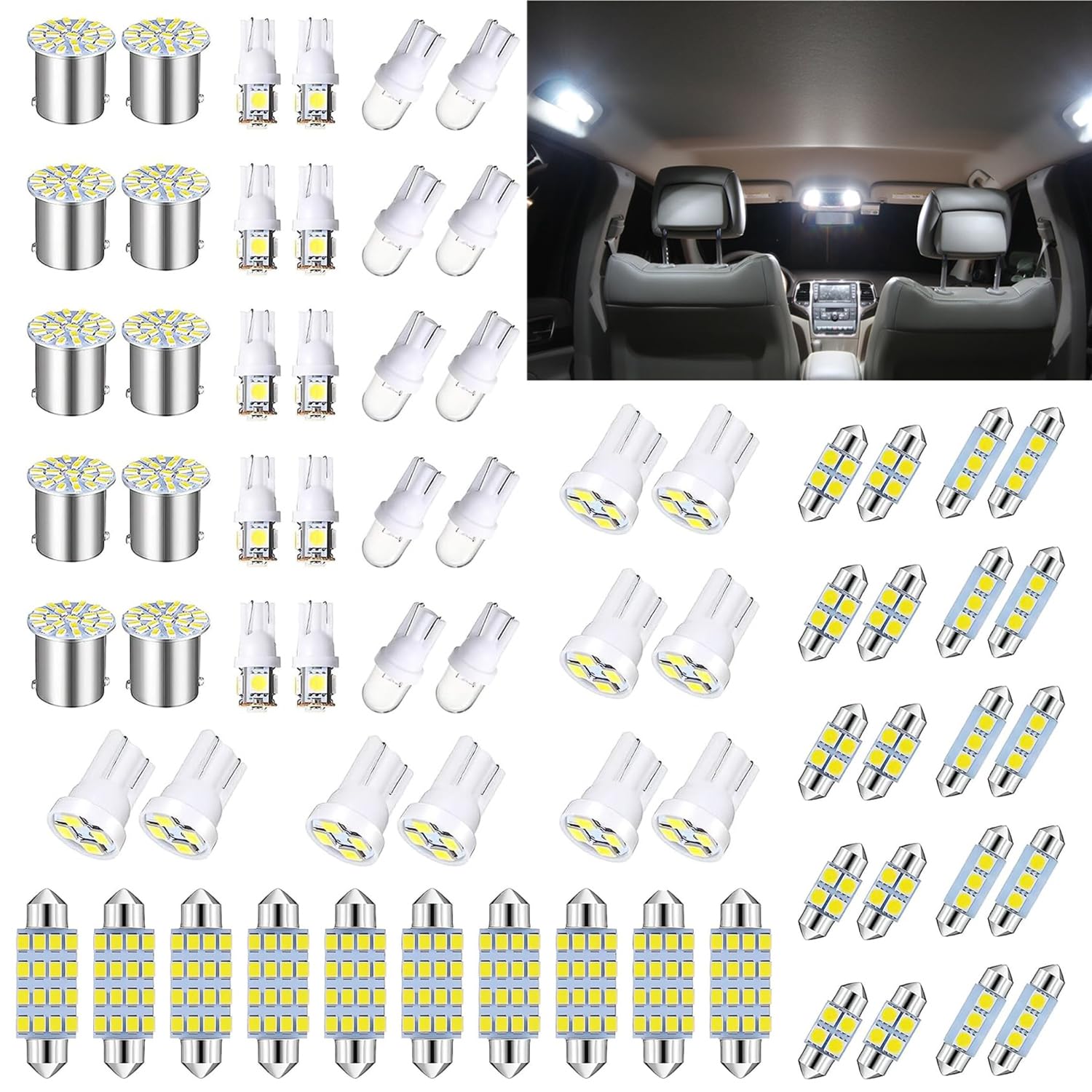 Bombillas LED De Interior De Coche, 42 Piezas, Kit De Bombillas