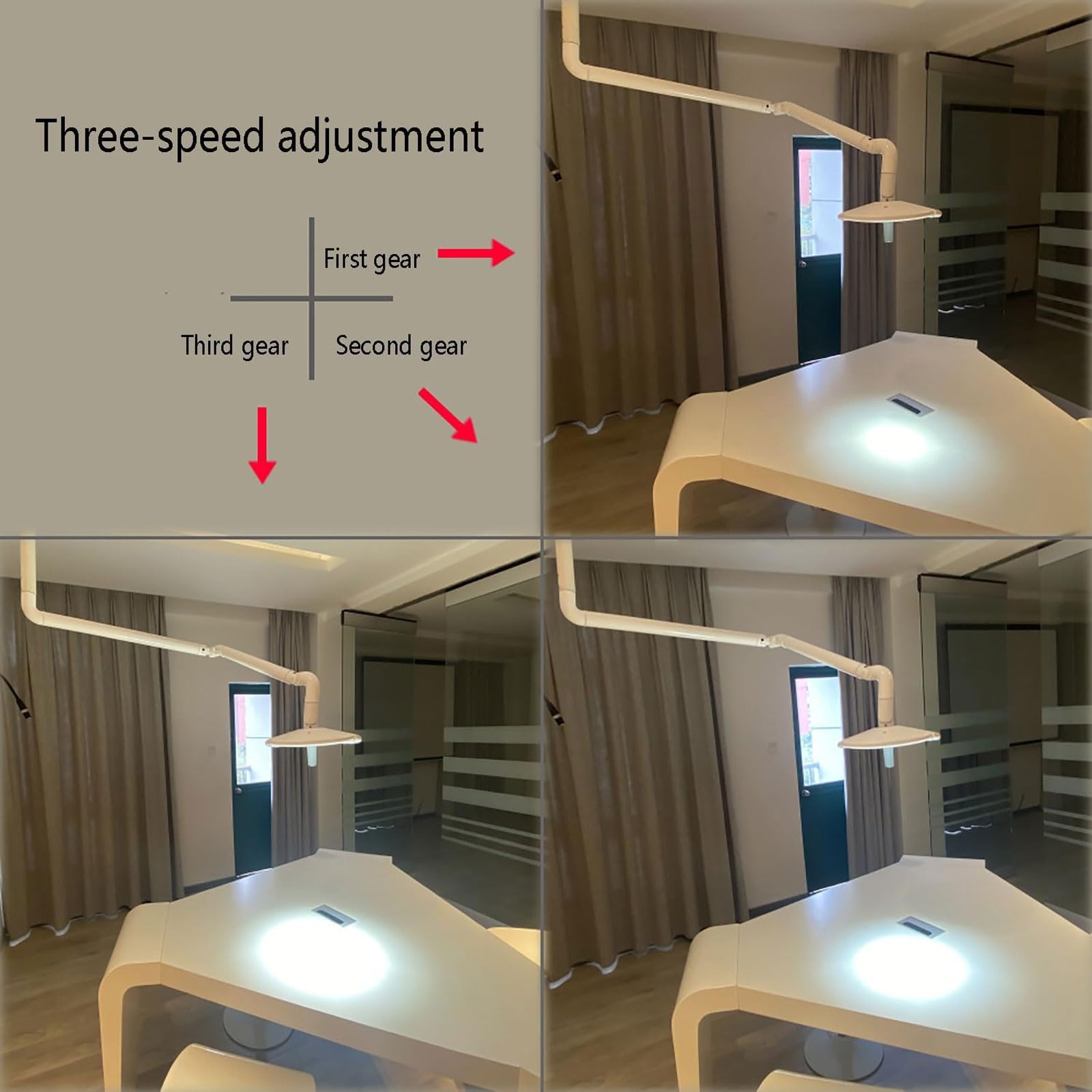 JOSBY 360° drehbare medizinische Untersuchungsleuchte, schattenfreie 50-W-LED-Deckenleuchte, chirurgisches Hilfsgerät mit Kaltlicht und verstellbarem Arm, 700 mm Arbeitsabstand, für Krankenhäuser