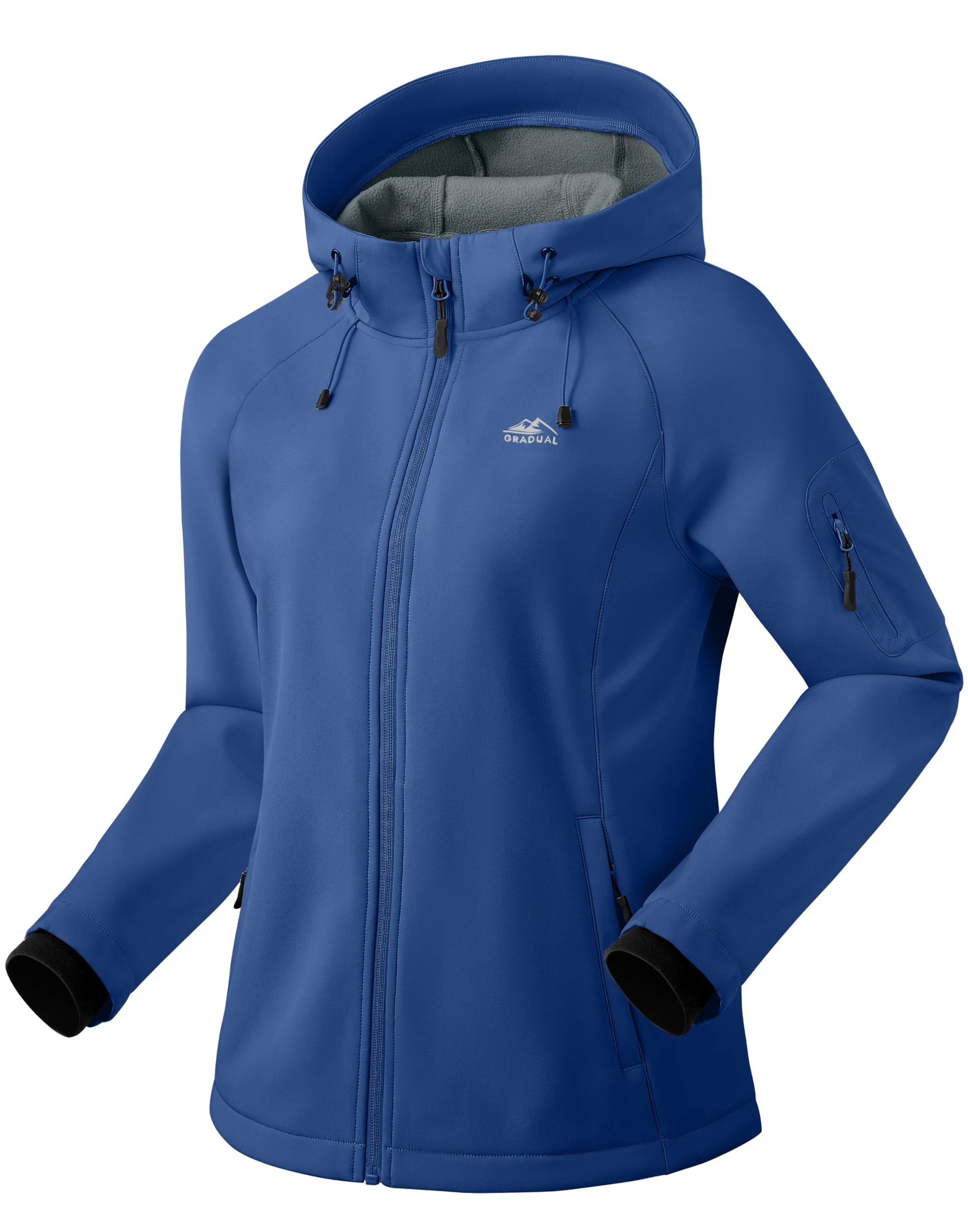 G Gradual Women's Fleece Lined Softshell Jacket Windproof Warm Light Waterproof Hooded Jacket for Women Winter/Fall/Spring