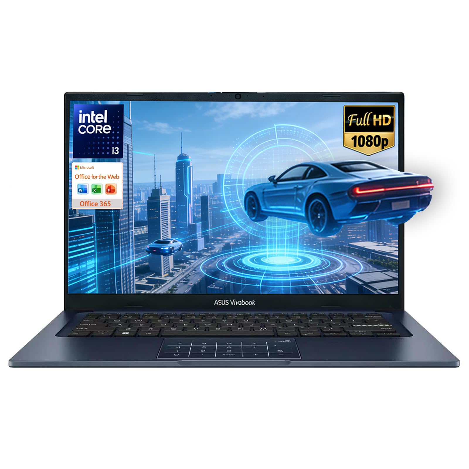 ASUS Vivobook 14" FHD Laptop | Intel 6-Core i3-1315U (Beat i7-1250U) | 12GB RAM, 512GB SSD | College Students and Business with NumberPad |Office 365