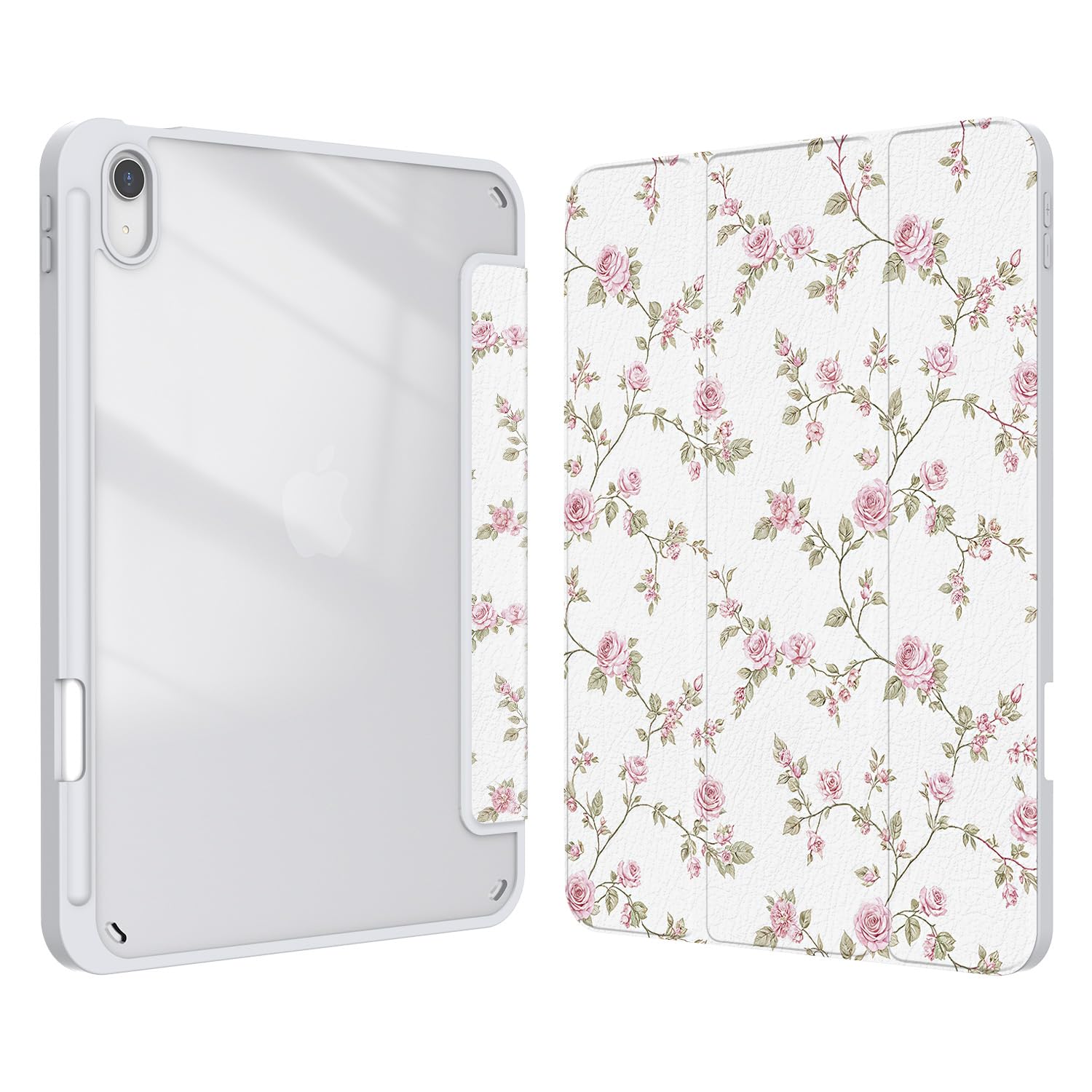 Xkladz Case for iPad (A16) 11th Generation (2025) 11 inch, iPad 10th Generation (2022) 10.9 inch, Case with Pencil Holder, Clear Back Cover Cute