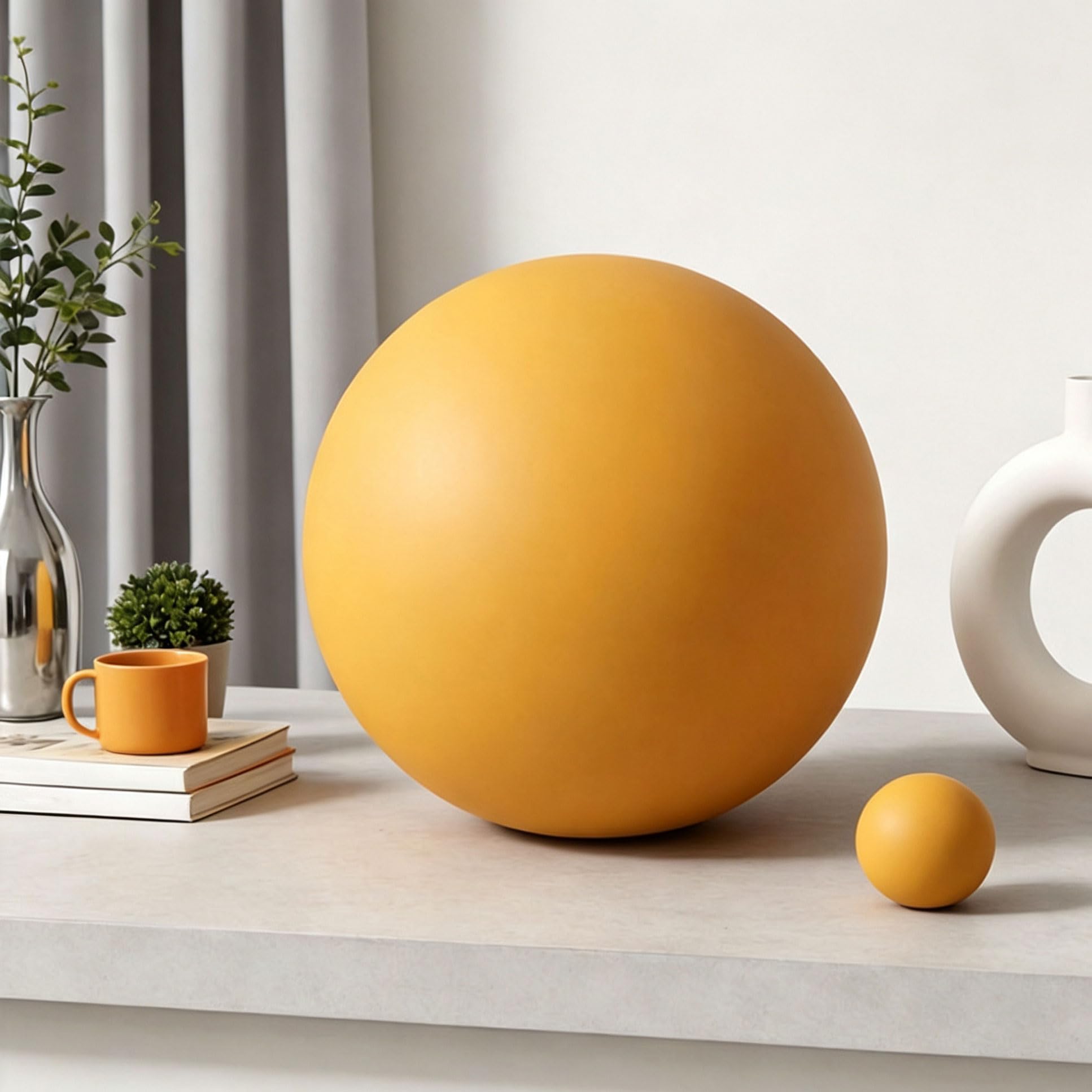 Sfera Giardino Giallo Opaco – Globo Decorativo 1 Pezzo