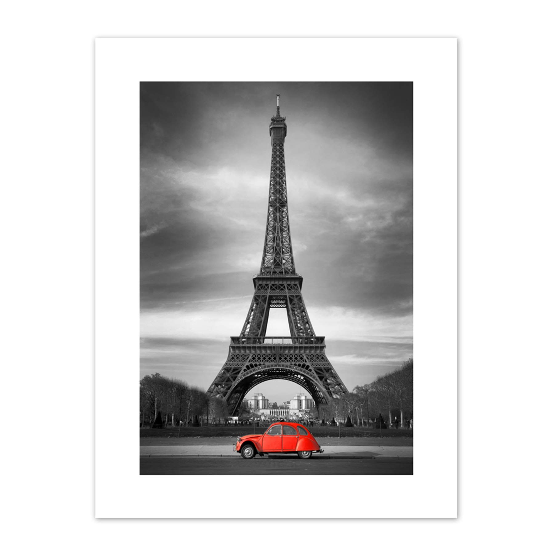 Kunstdruck auf Leinwand, Motiv Eiffelturm in Paris, Rot