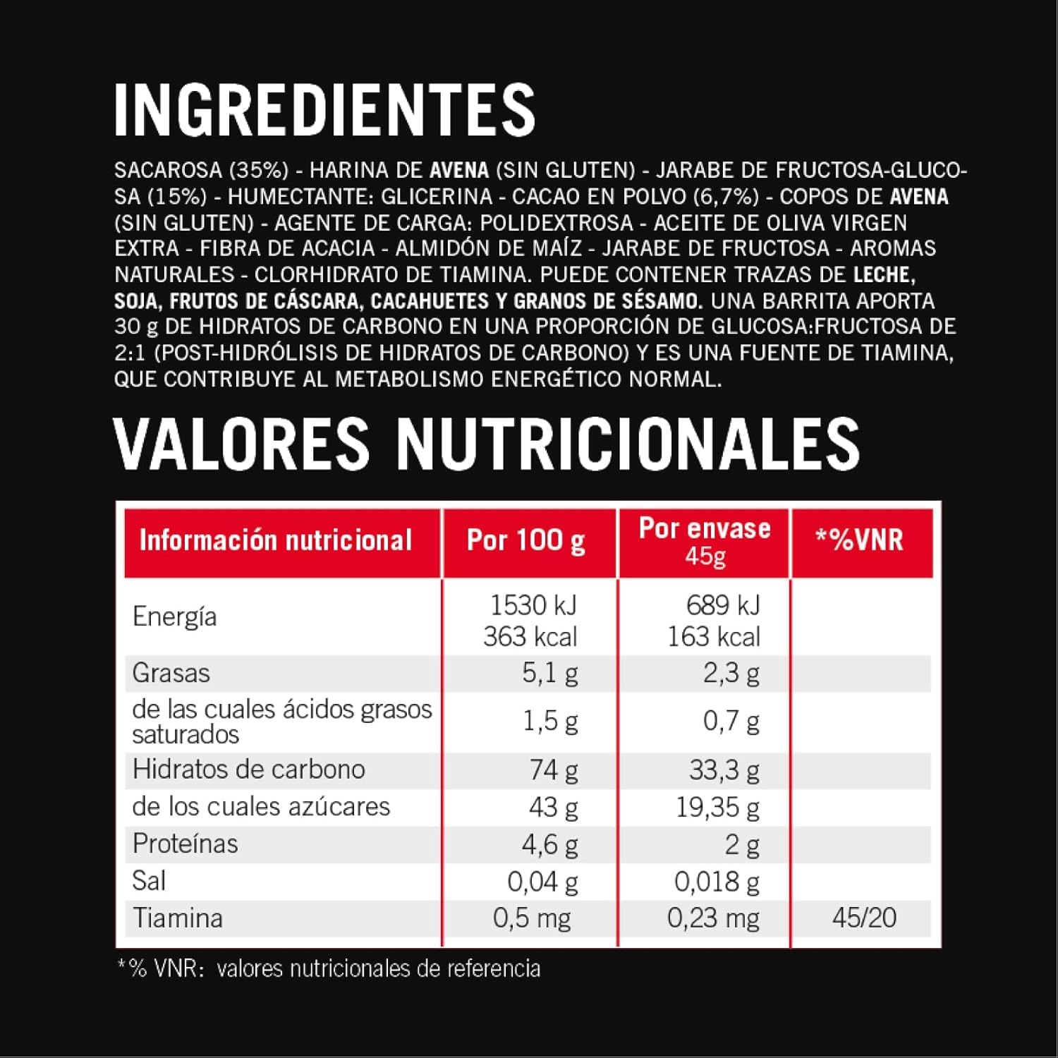 Enervit Carbo Bar C2:1PRO Brownie, Barritas Energéticas, 30g Carbohidratos, Sabor Chocolate, Para Actividades de Resistencia, +50% Carbohidratos Absorbidos, Sin Gluten, Vegano, 12 Barritas de 45g