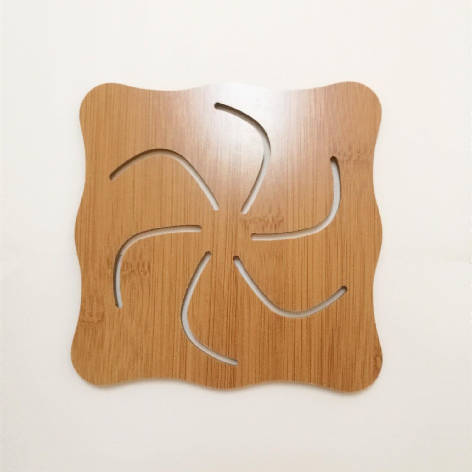 Didcant Carved Wooden Coaster / Dinner Decor, Perfect Design and Multi Patterns for Drink/Wine/Soup, Home / Office Centerpiece for Table - Fantastic Housewarming Gift (Large, Pinwheel)