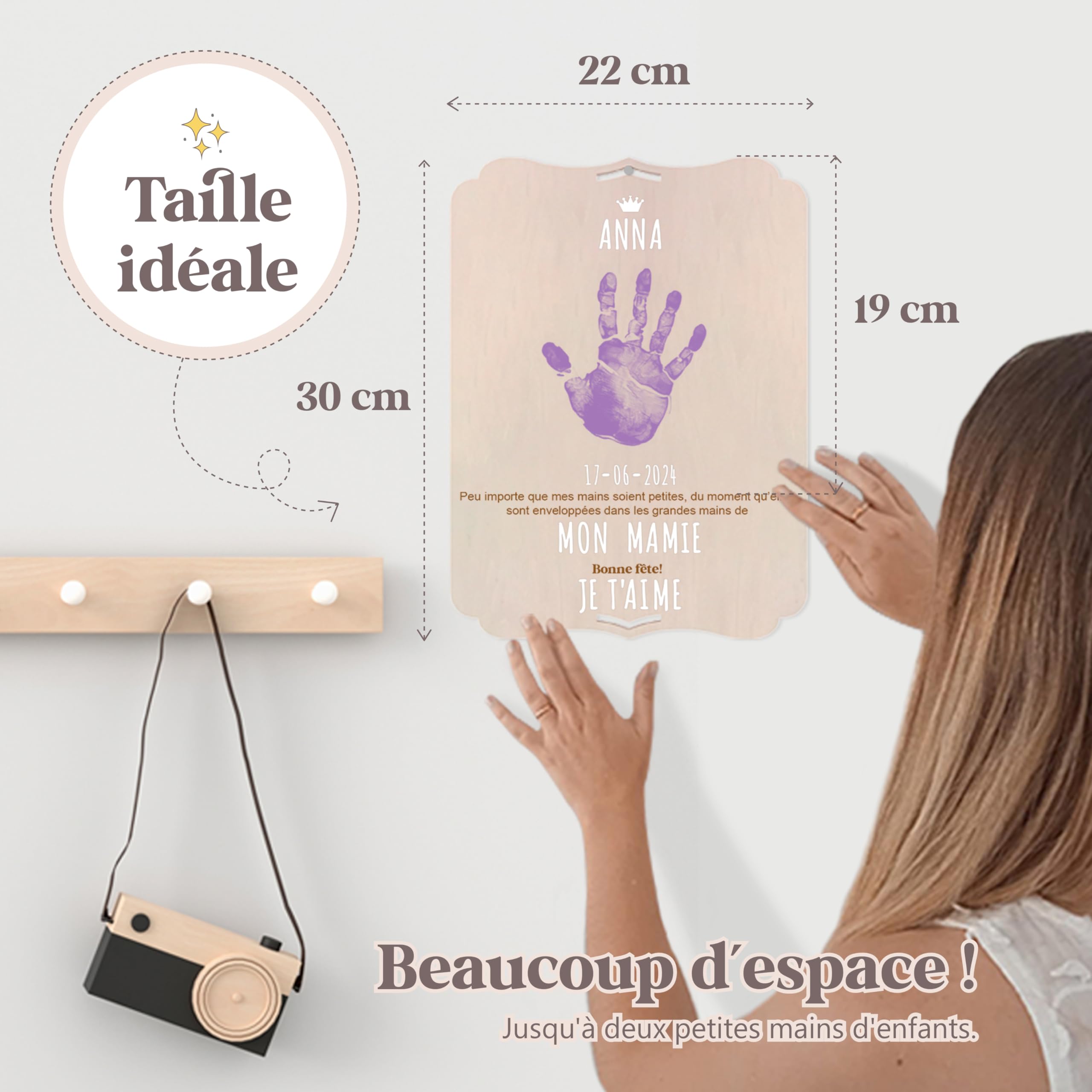 nagu® Cadeau personnalisé homme fête des pères avec empreinte main pied bébé