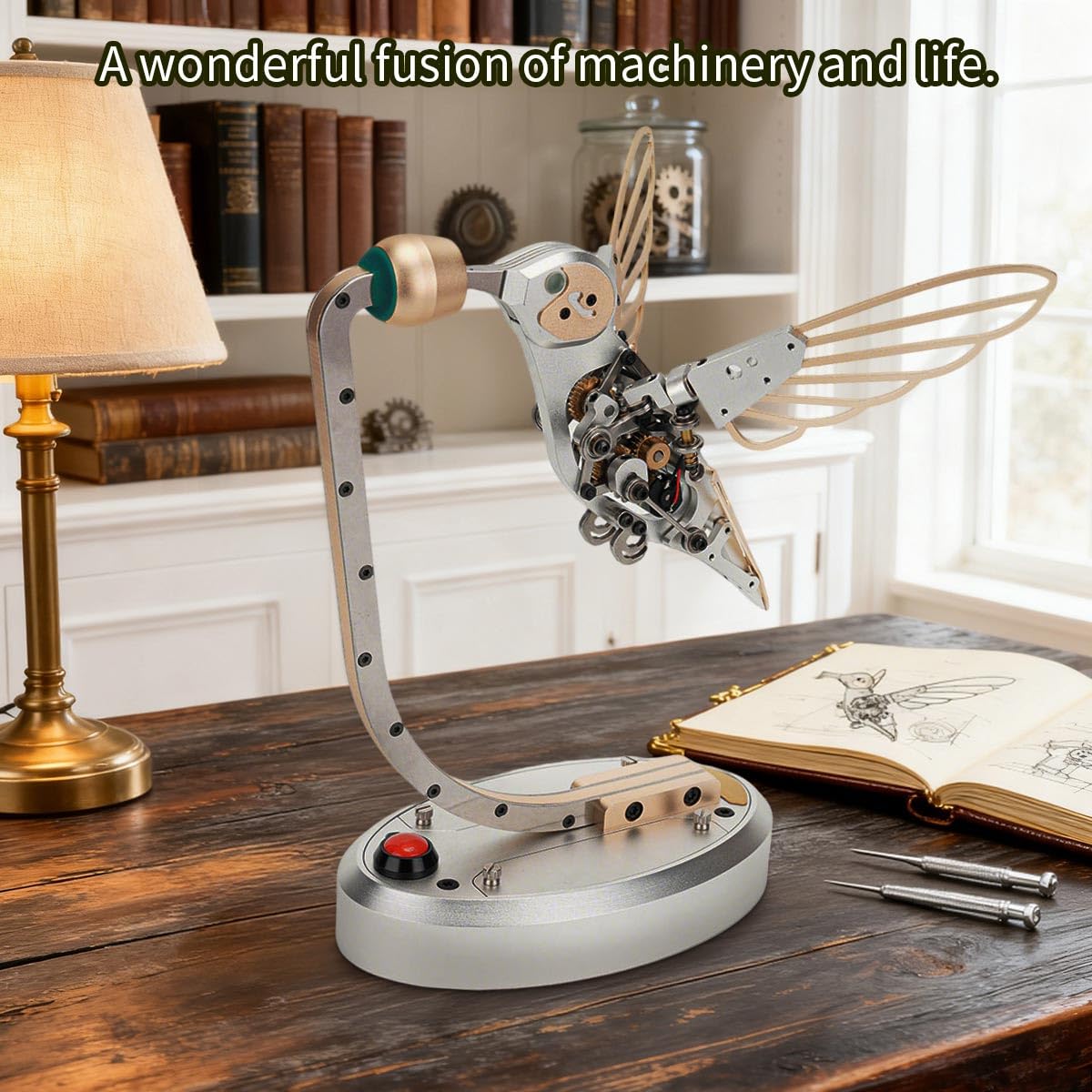 Puzzle 3D in metallo per adulti, con colibrì meccanico, steampunk
