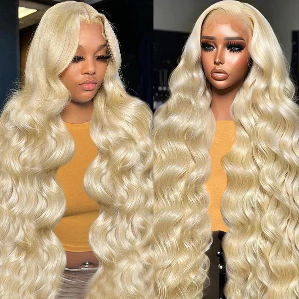 20 Inch 613 13x6 Lace Front Wig Human Hair 200 Density Blonde Wig Human Hair Body Wave Lace Front Wigs Human Hair Pre Plucked for Women Glueless Colored Wig 613 HD Lace Frontal Wigs Body Wave Wig