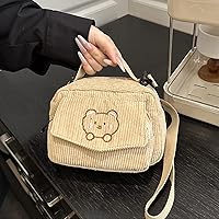 Vista 4 de Bolsos cruzados para mujer, bolso de pana para hombro, bolso lindo para viajes, compras y uso diario