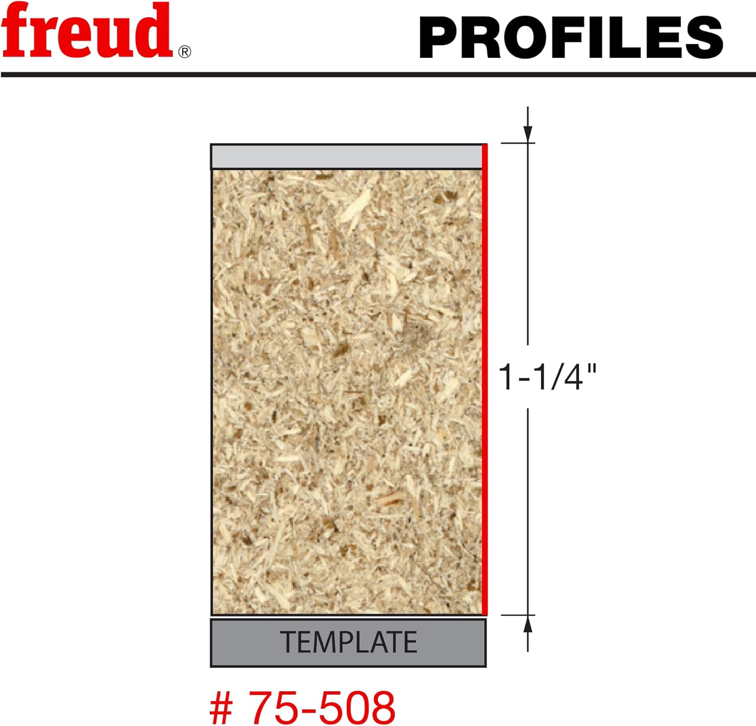 Freud 75-508: 1/2" (dia.) Flush Trim Upcut Spiral Bit with 1/2" shank, 3-3/4" overall length