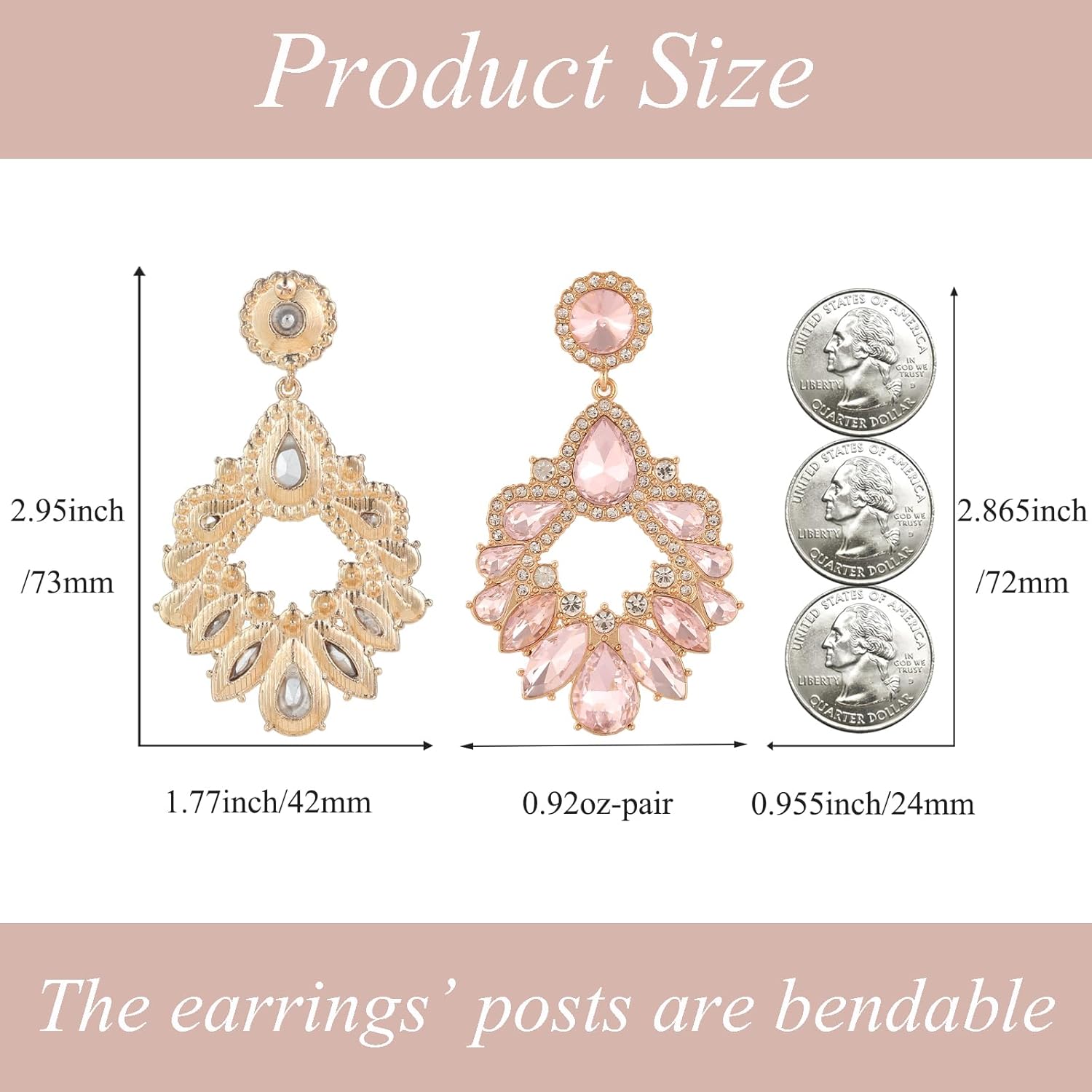 Fashion Rhinestone Statement Drop Dangle Earrings Large Colorful Crystal Chandelier Earrings for Women Bridal Wedding Party Prom - Image 6